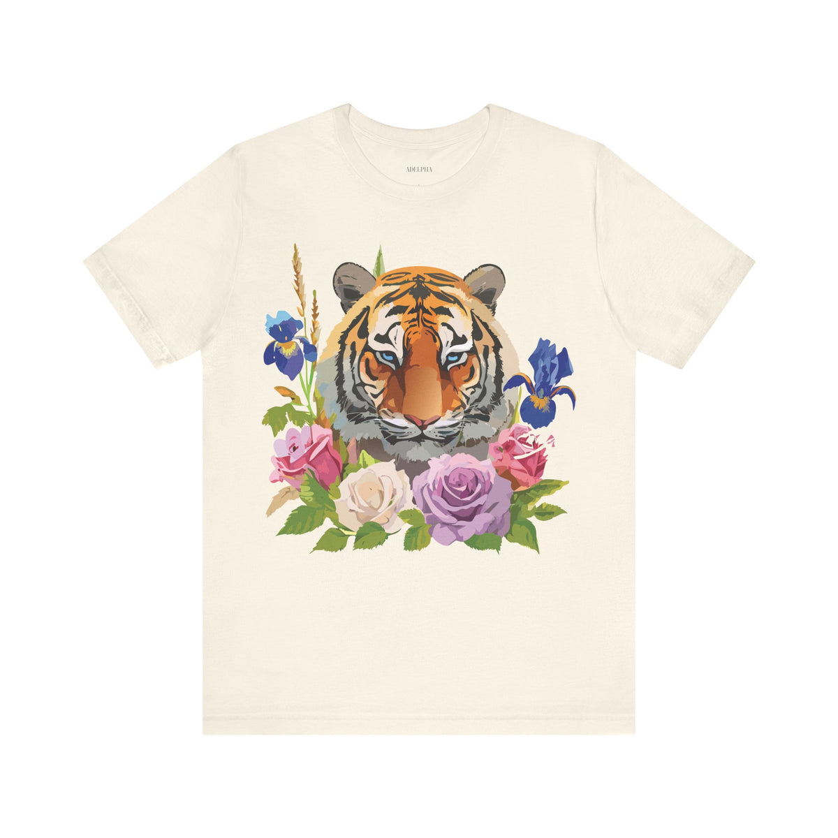 Tiger Graphic Unisex Cotton Bella+Canvas Tee with Art Animal Design d92