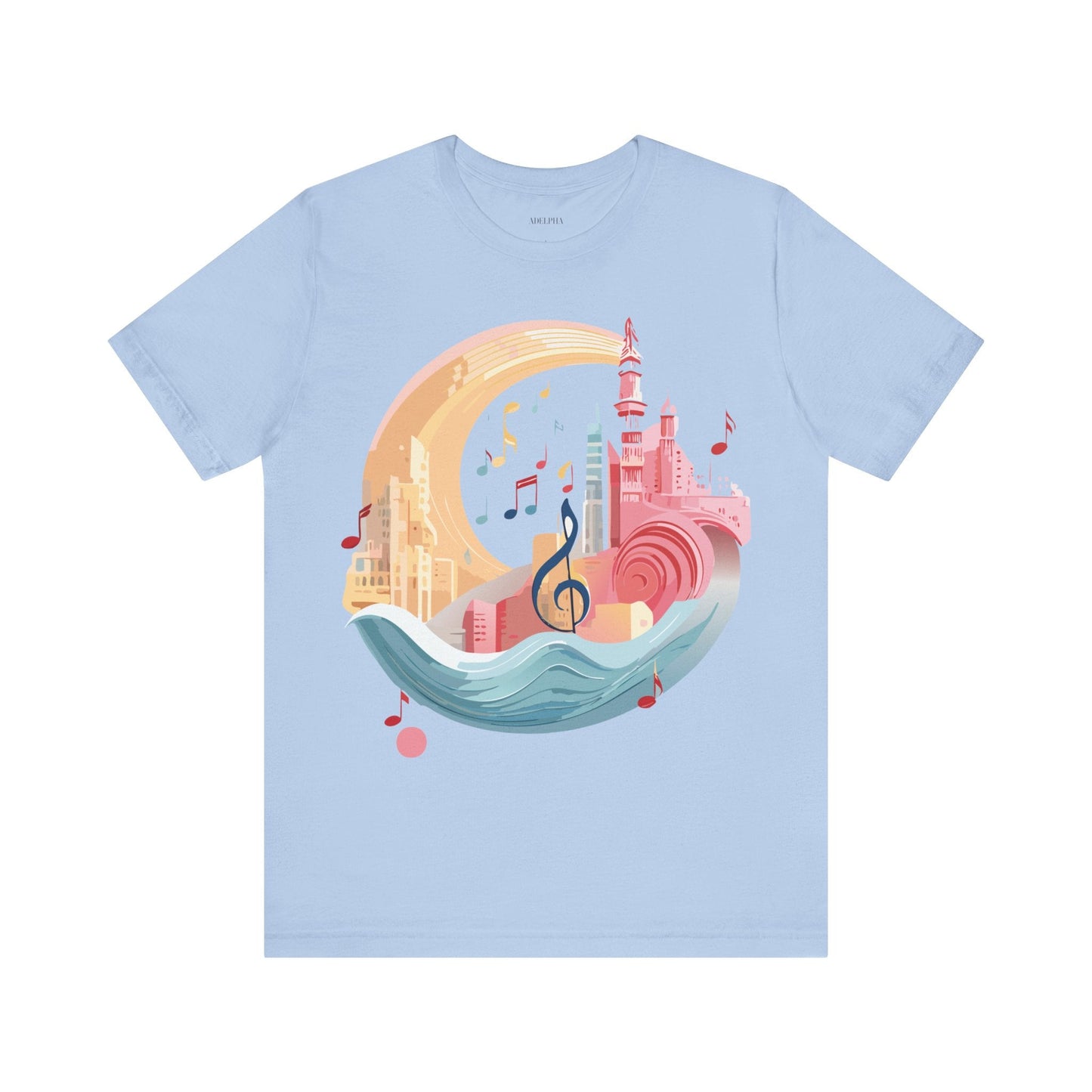 Music Graphic T Shirt Unisex Jersey Short Sleeve Art Design by Adelpha Vintage Inspired Tee