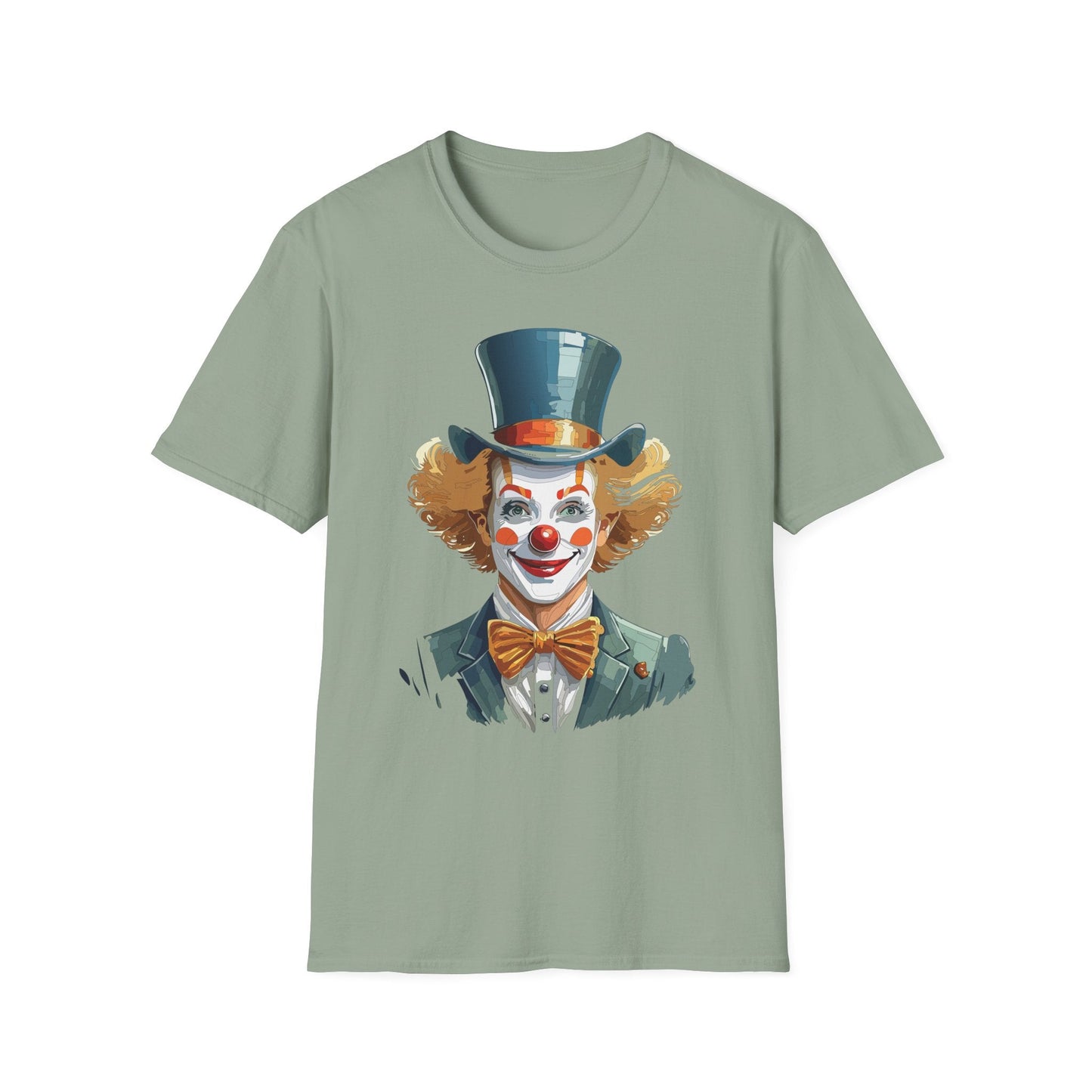 Funny Clown Shirt Unisex T Shirt Circus Style Tee With Scary Man Artwork Gildan 64000
