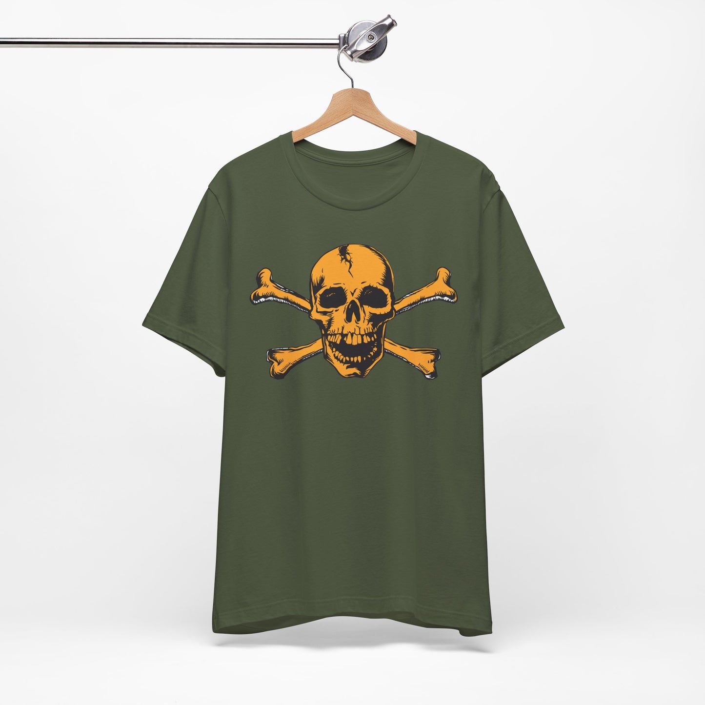 Orange Skull Graphic Design Tee, Skull Shirt, Vintage Tees, Art Design T-Shirt, Vintage Graphic Tee, Art Shirts with Skulls