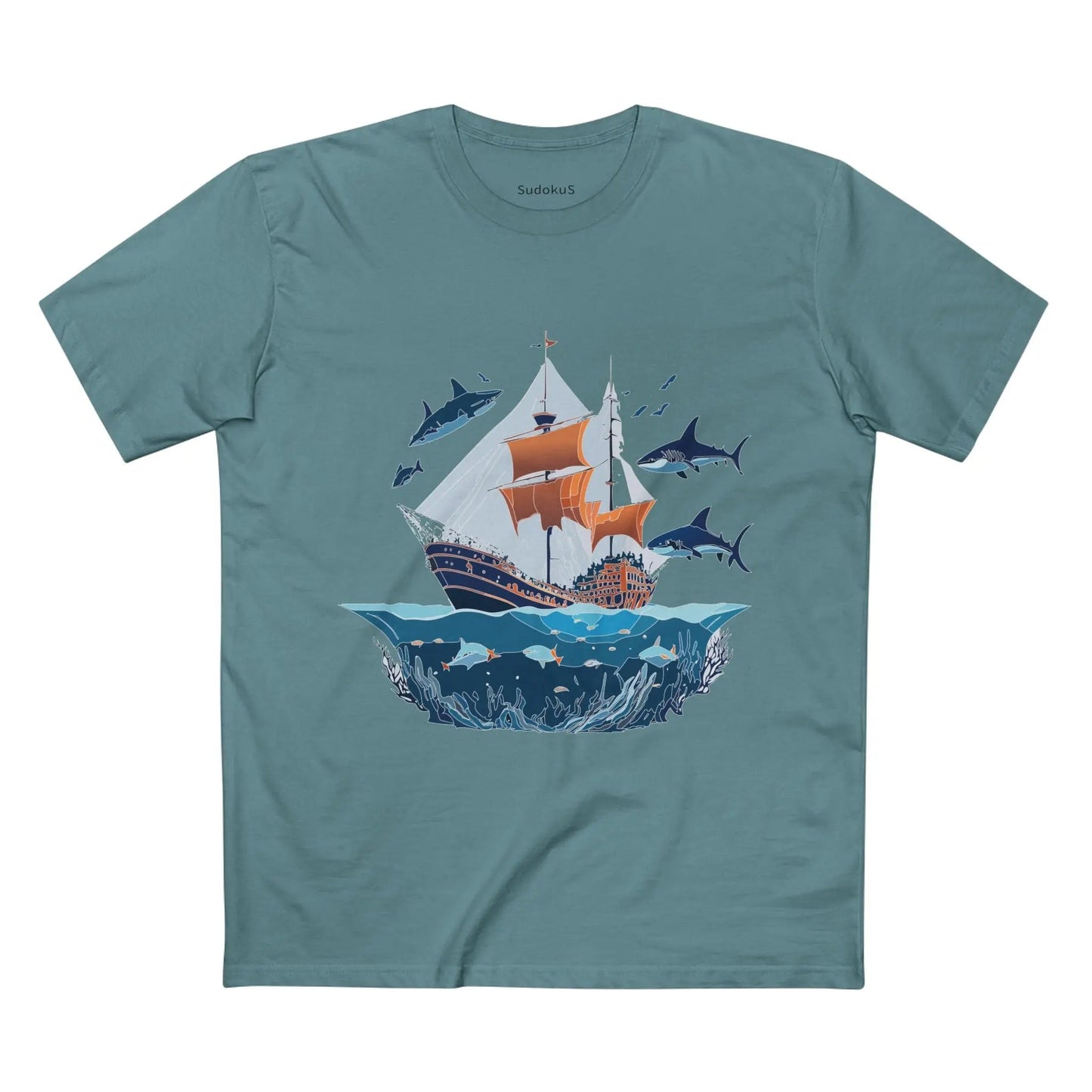 Ocean Coast Graphic Unisex 100 Cotton Staple Tee 32