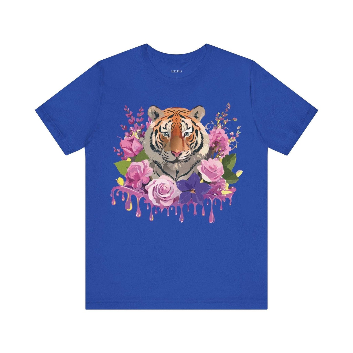Tiger Graphic Tee Unisex Short Sleeve Vintage Inspired Art Design By Adelpha Premium