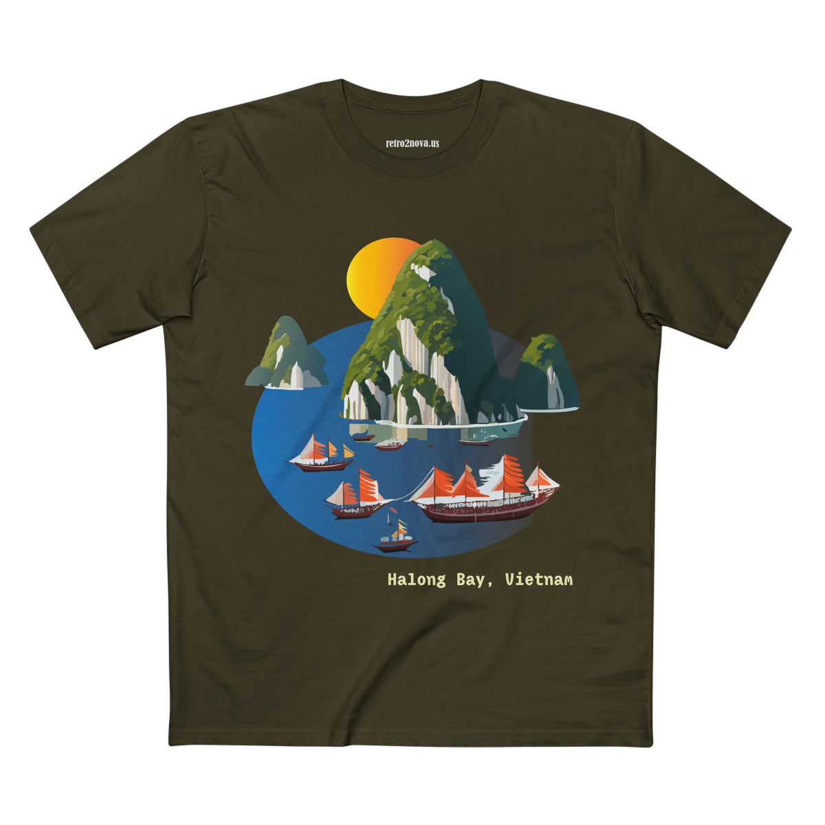 Halong Bay Vietnam Sailboats Tee | Scenic Island Landscape