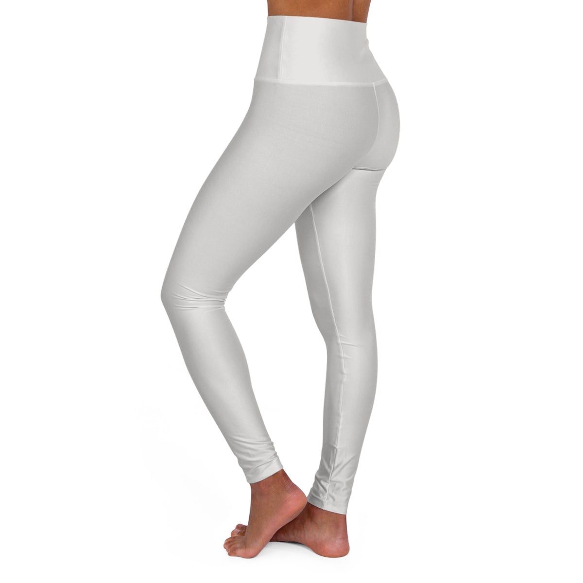 Alabaster White Color High-Waist Yoga Leggings Women's Seamless Poly-Span Stretchy Pants XS-2XL
