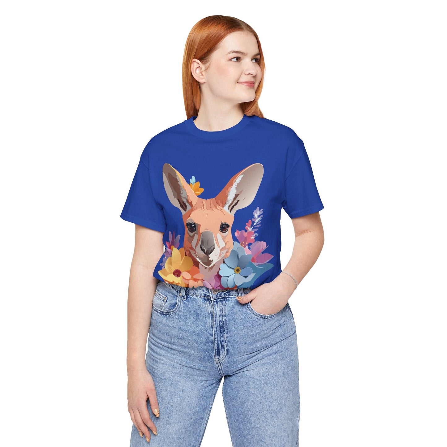 Adelpha Unisex Graphic Tee Kangaroo Art Design Short Sleeve Shirt Premium Vintage Inspired Comfort