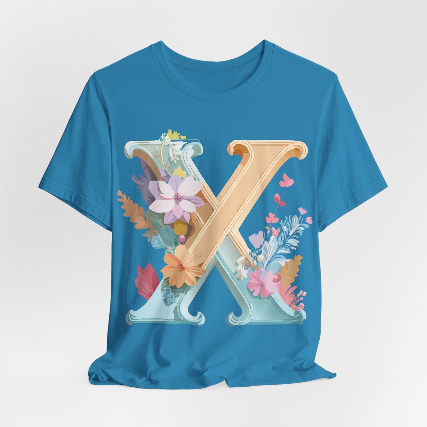 Letter X Shirt Graphic Tee Unisex Vintage Inspired Artwork By Adelpha Premium Comfort