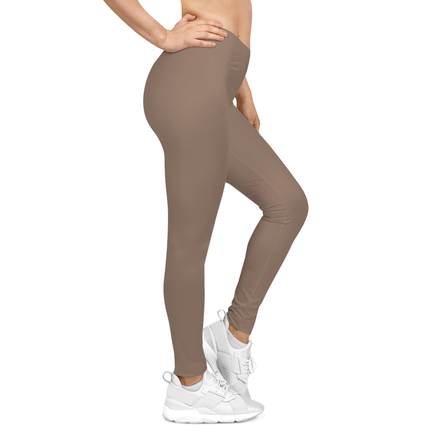 Dusty Taupe Color Women's Poly-Span Casual Leggings XS-2XL