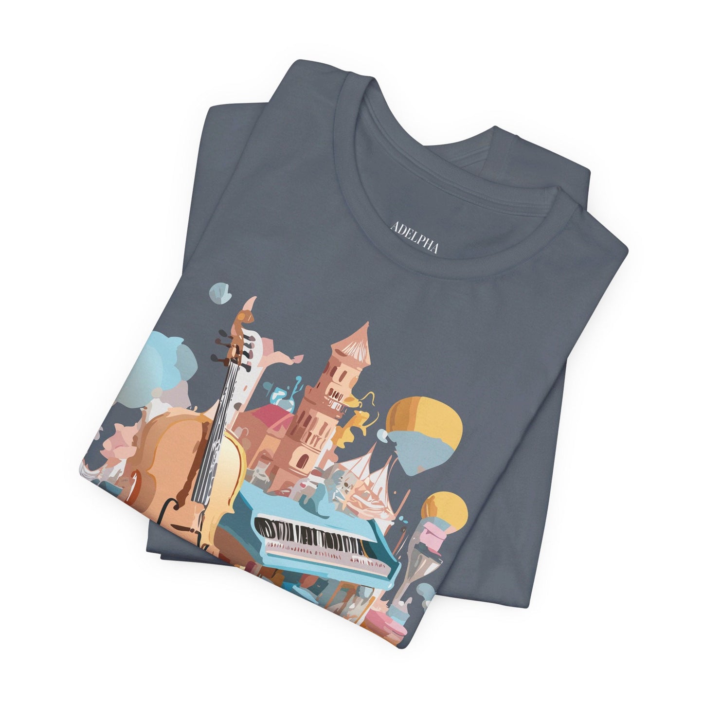 Music Graphic Tee Unisex Vintage Art Design By Adelpha Premium Short Sleeve T Shirt