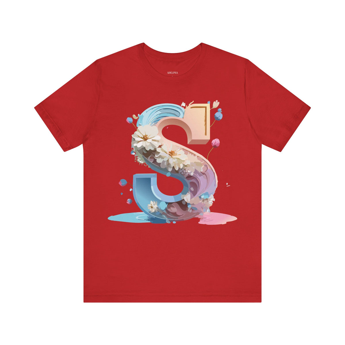 Letter S Graphic Unisex Cotton Bella+Canvas Tee with Art Letter Design