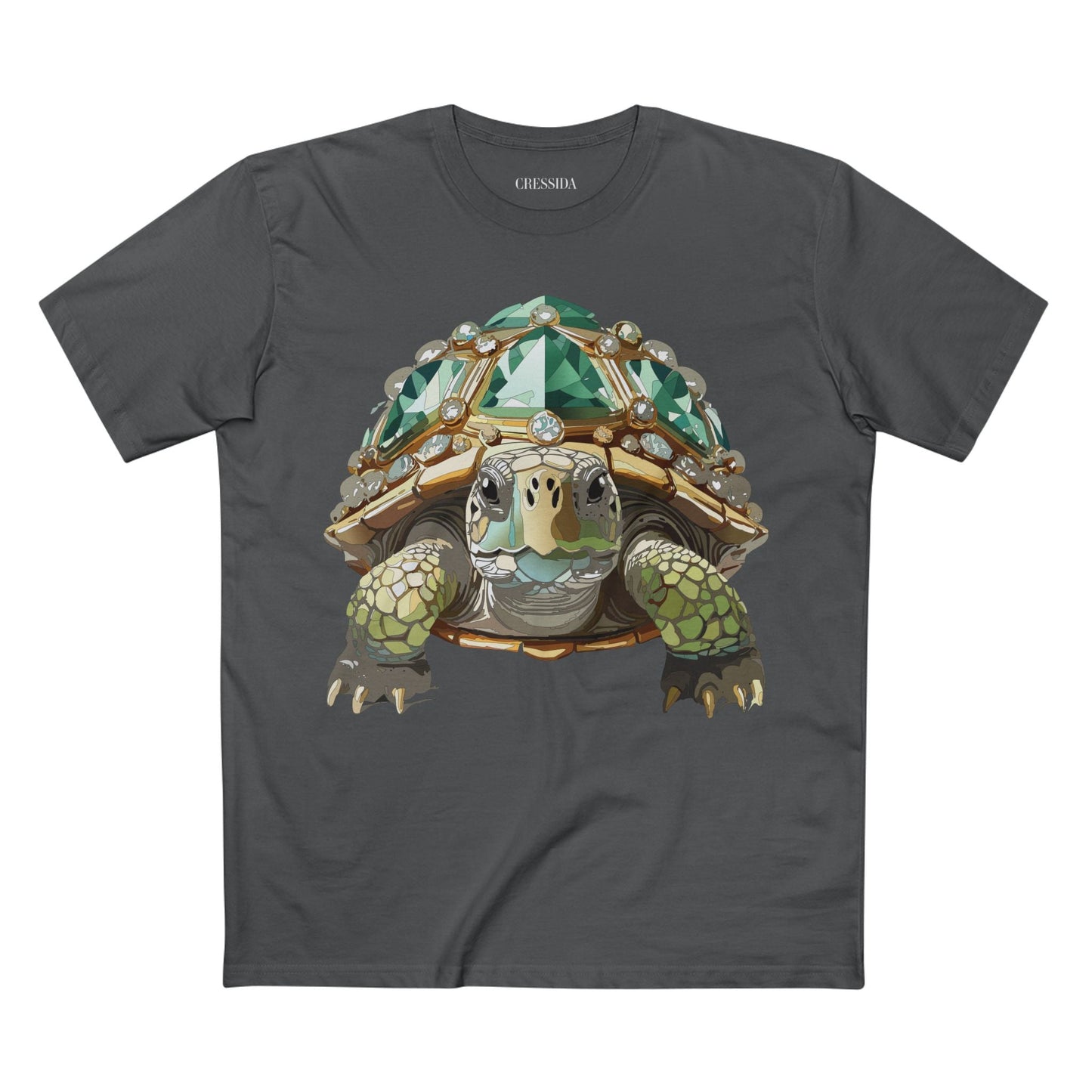 Turtle Graphic Unisex 100 Cotton Tee With Unique Animal Golden Medallion Art Design 30