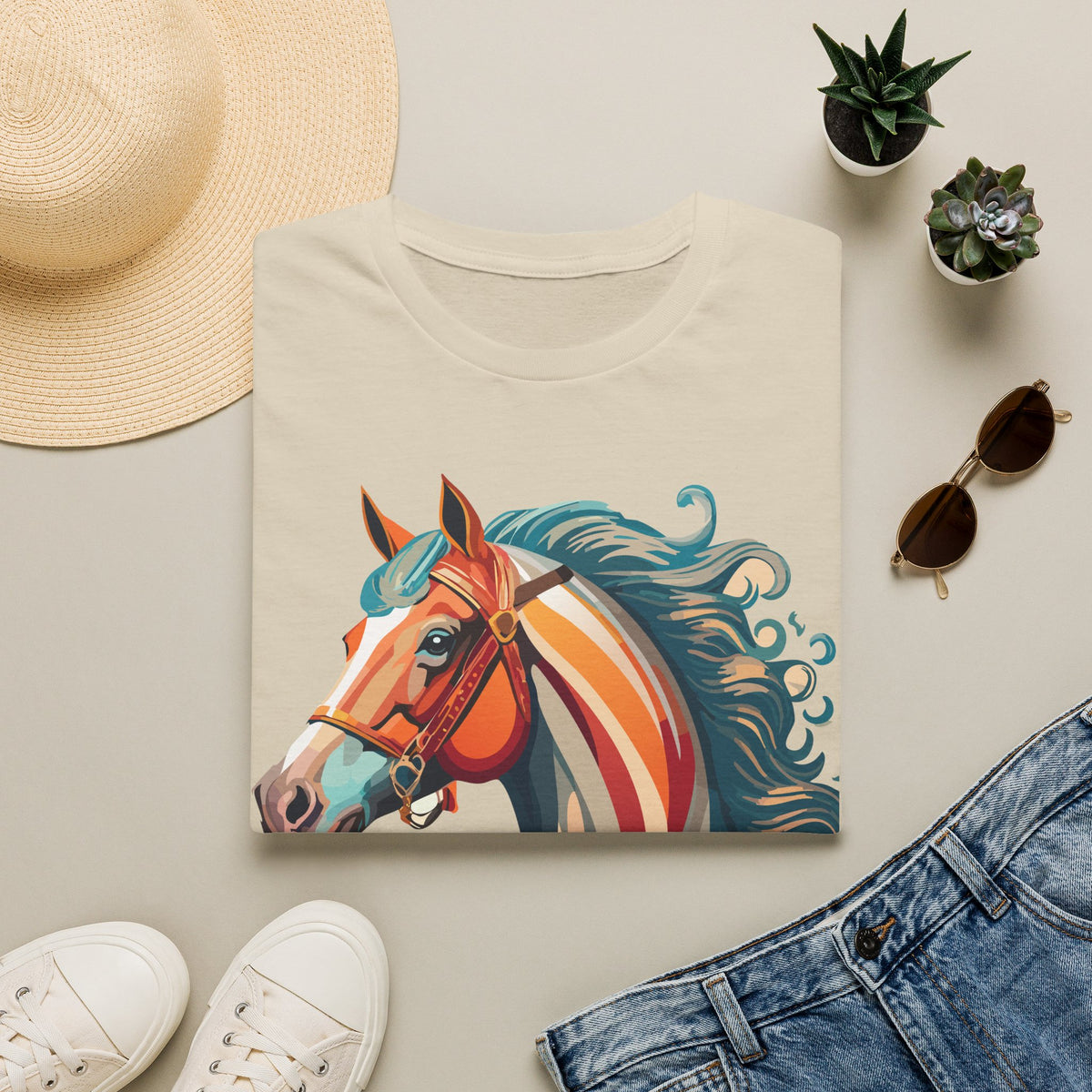 Colorful Abstract Horse T-Shirt | Artistic Stallion Tee