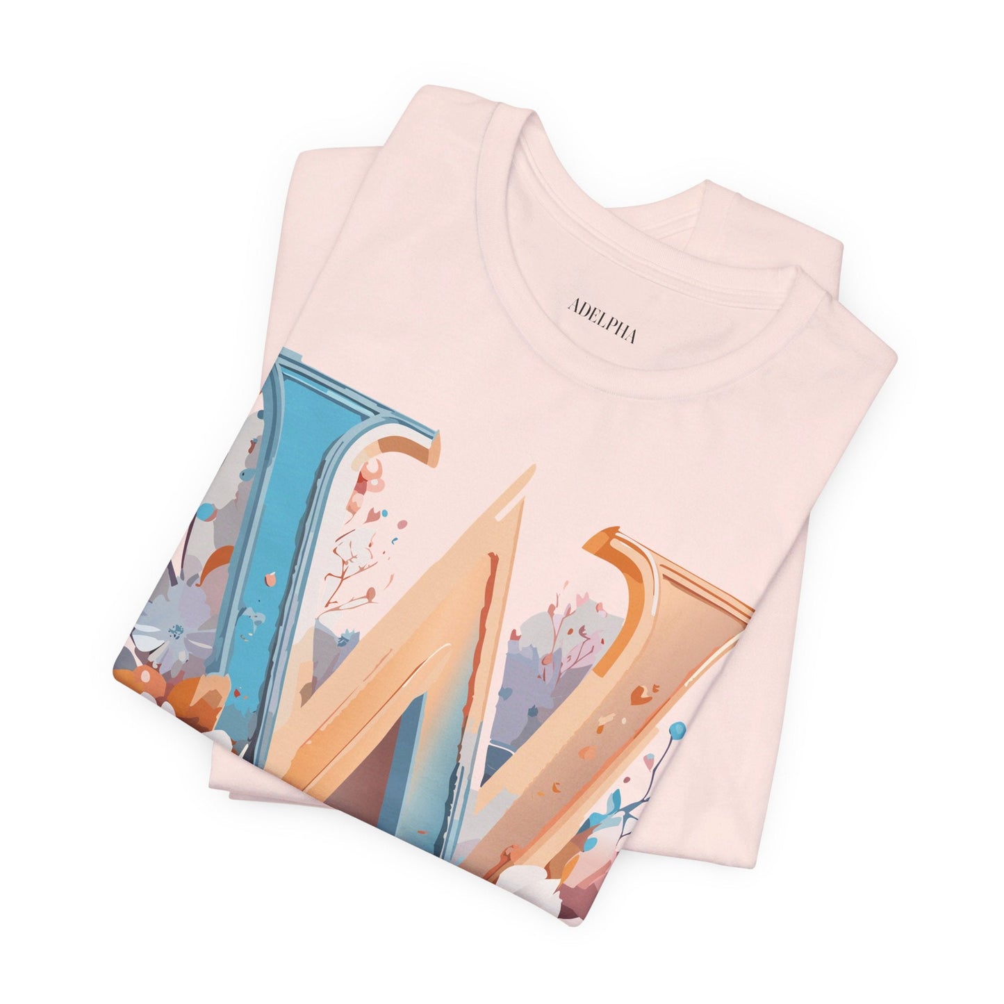 Letter W Shirt Graphic Tee Unisex Adelpha Vintage Inspired Art Design Short Sleeve