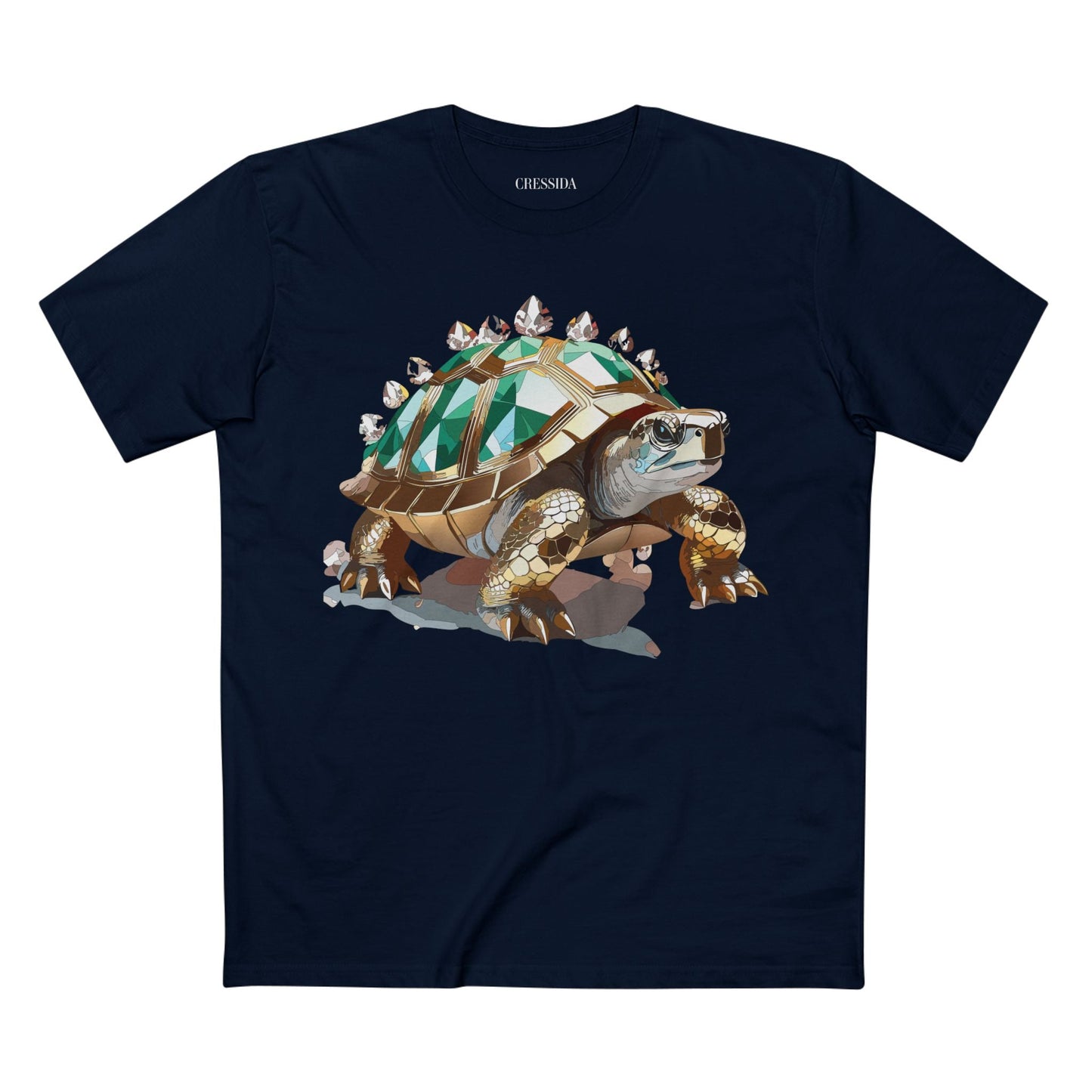 Turtle Graphic Unisex 100 Cotton Tee With Unique Animal Golden Medallion Art Design 33