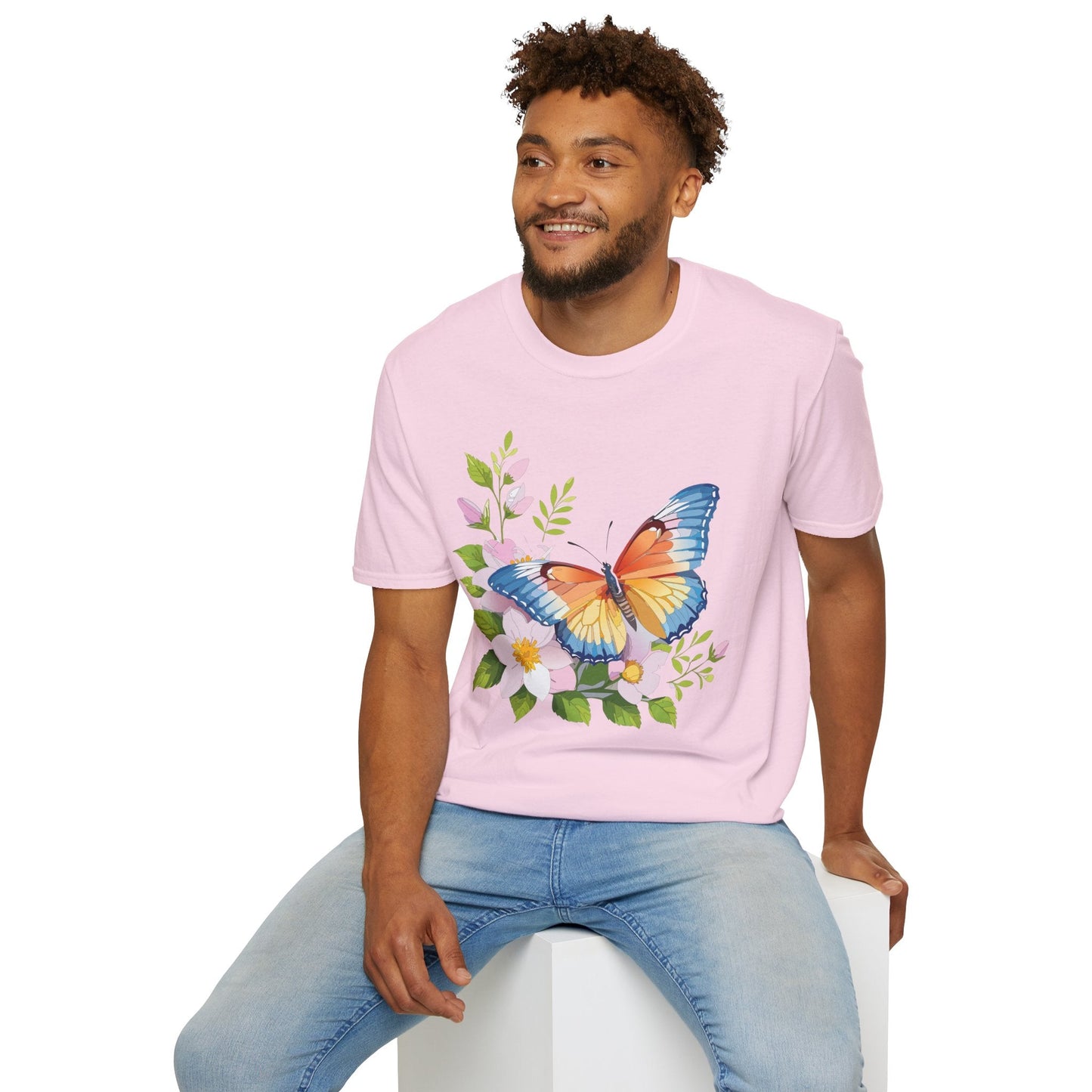 Butterfly T Shirt Unisex Monarch Design Gildan Softstyle 64000 Ring Spun Cotton Tee