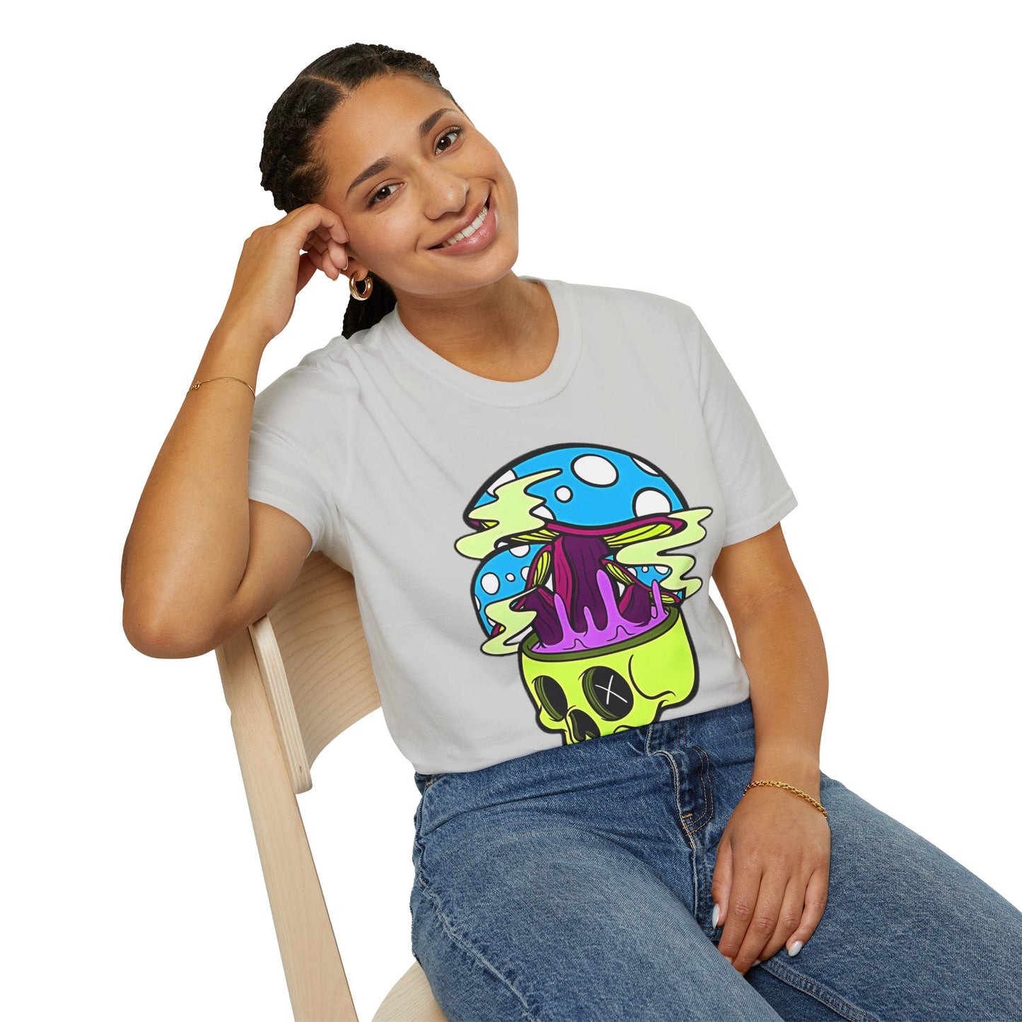 Skull Tee Shirt Unisex Skeleton Shirt With Art Design Gildan Softstyle Cotton Tee