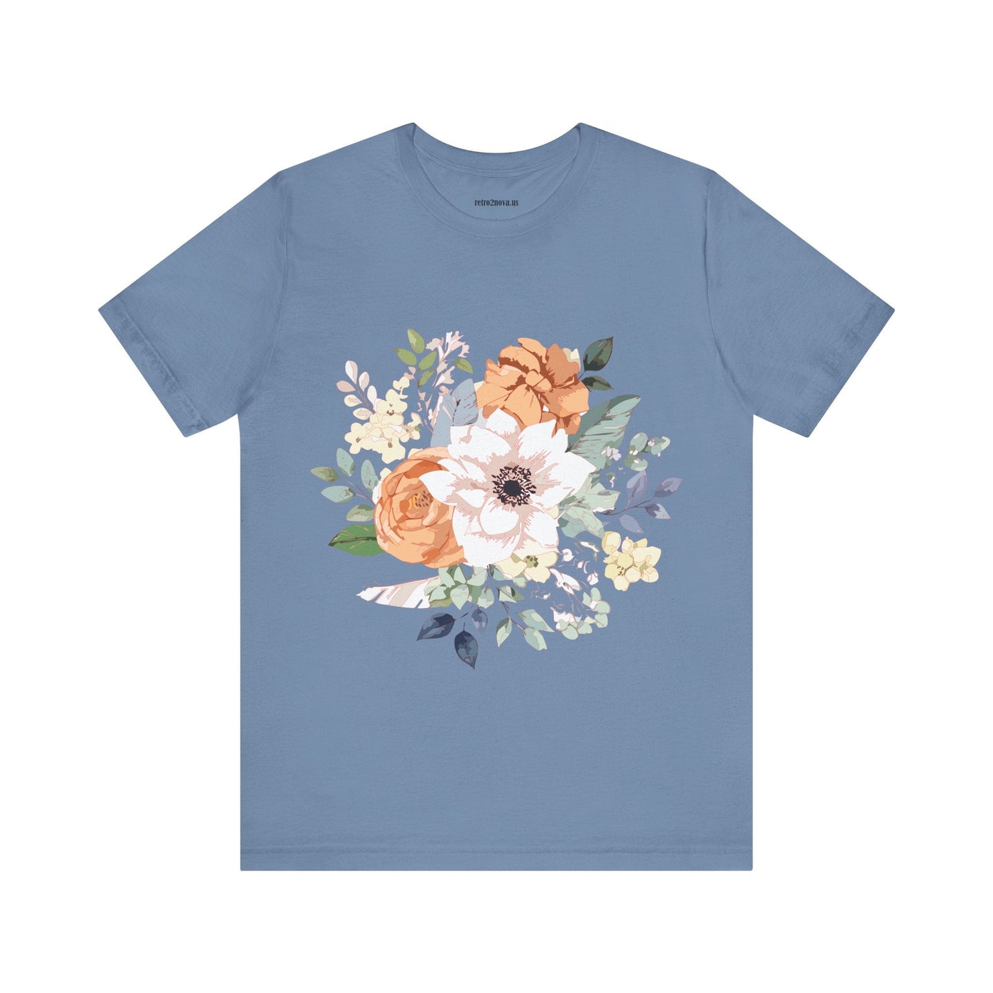 Unisex Floral Shirt Jersey Short Sleeve Tee Lightweight Breathable Flowers Collection Retro2Nova