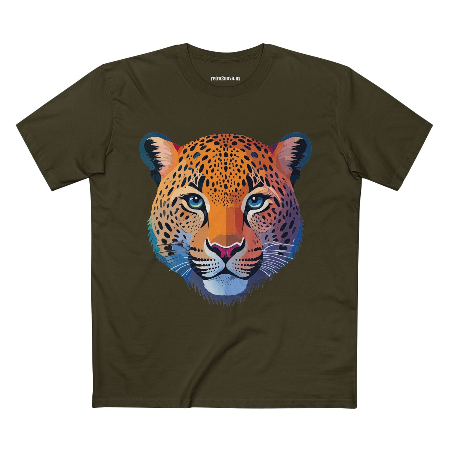 Unisex Cheetah Animal Shirt Premium Cotton Staple Tee With Original Art Design From Retro2Nova Collection