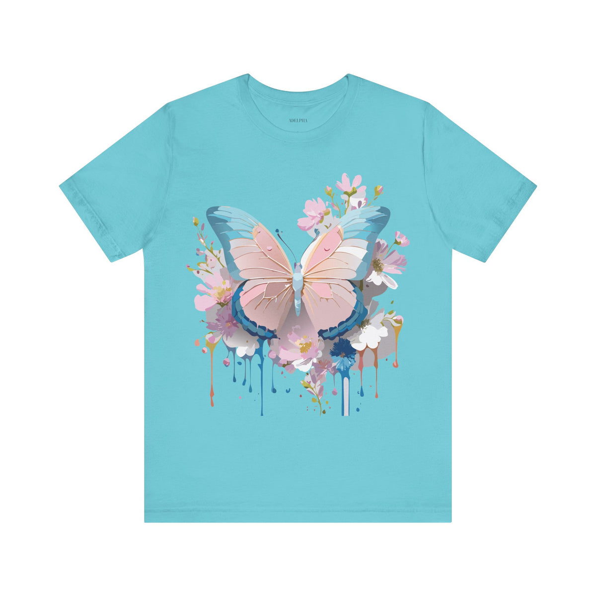 Butterfly Graphic Unisex Cotton Bella+Canvas Tee with Art Design n33
