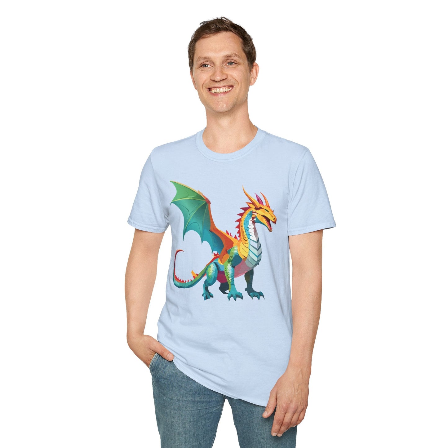 Dragon T Shirt Unisex Animal Design Tee Softstyle Gildan 64000 100 Percent Ring Spun Cotton