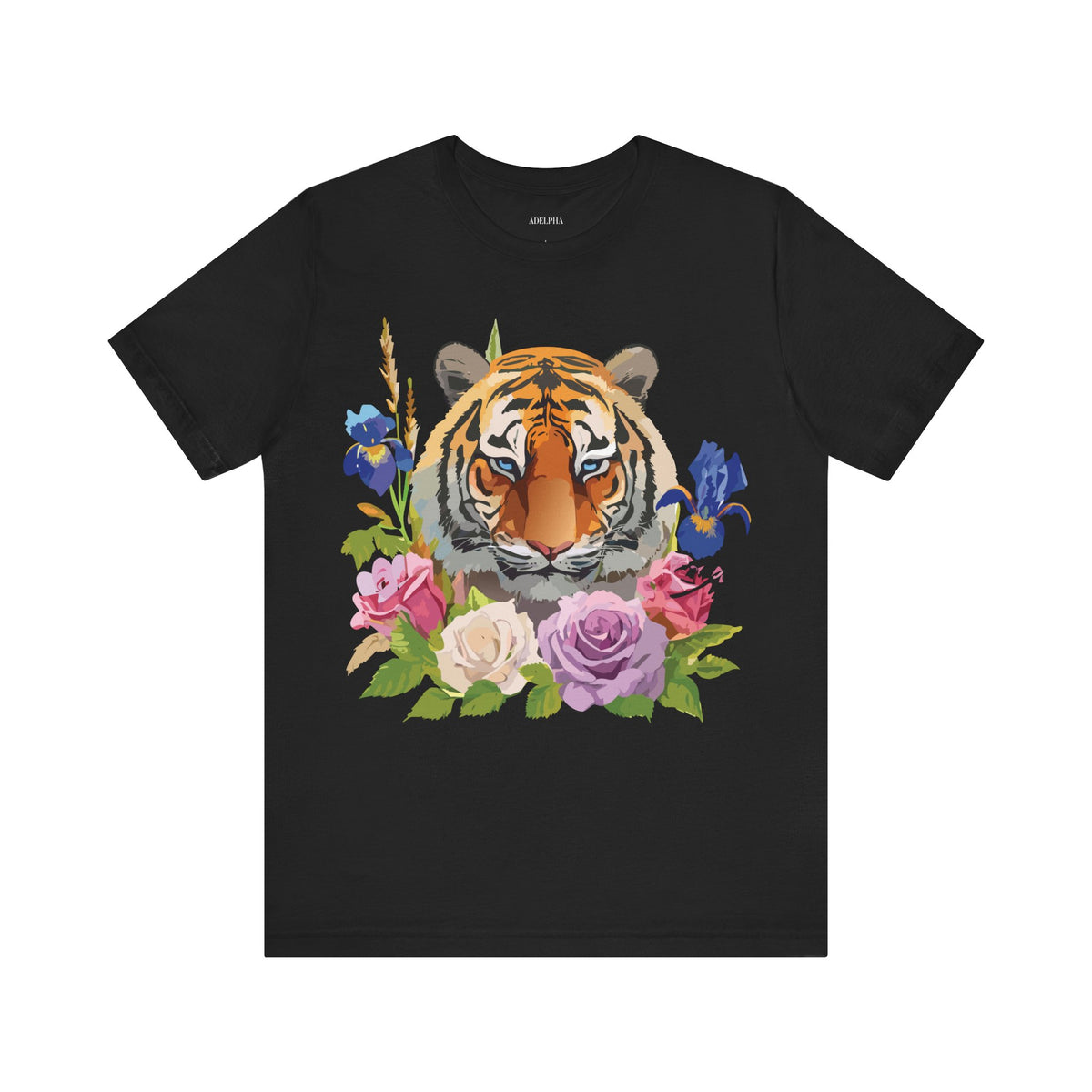 Tiger Graphic Unisex Cotton Bella+Canvas Tee with Art Animal Design d92