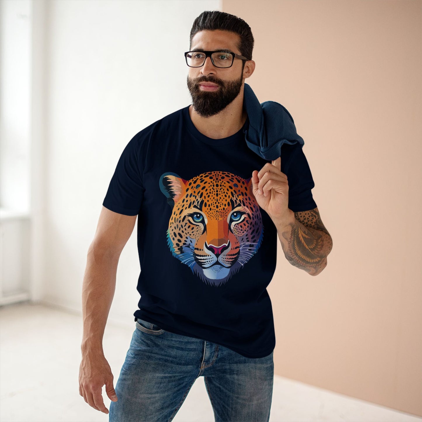 Unisex Cheetah Animal Shirt Premium Cotton Staple Tee With Original Art Design From Retro2Nova Collection