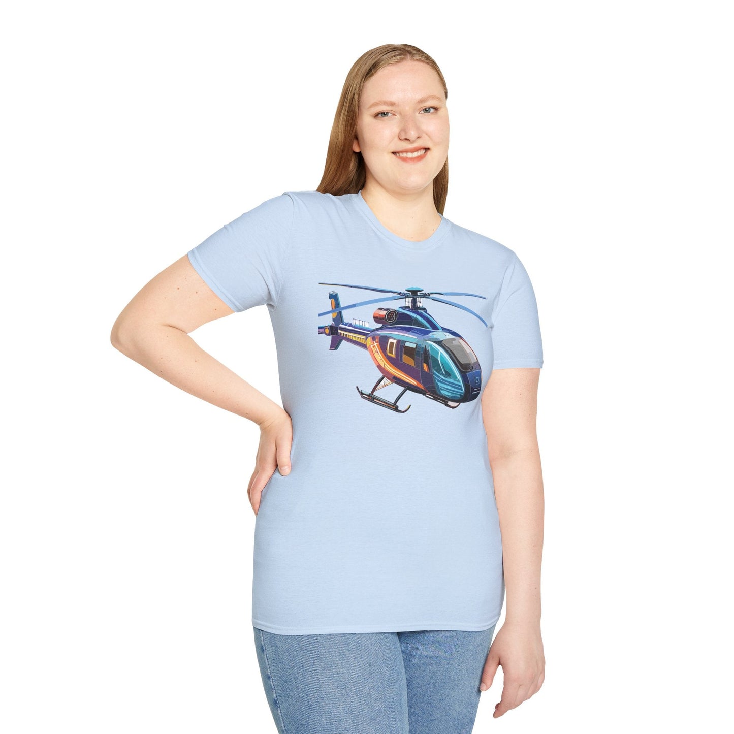 Chopper Helicopter Graphic Unisex Cotton Softstyle Short Sleeve Tee 8