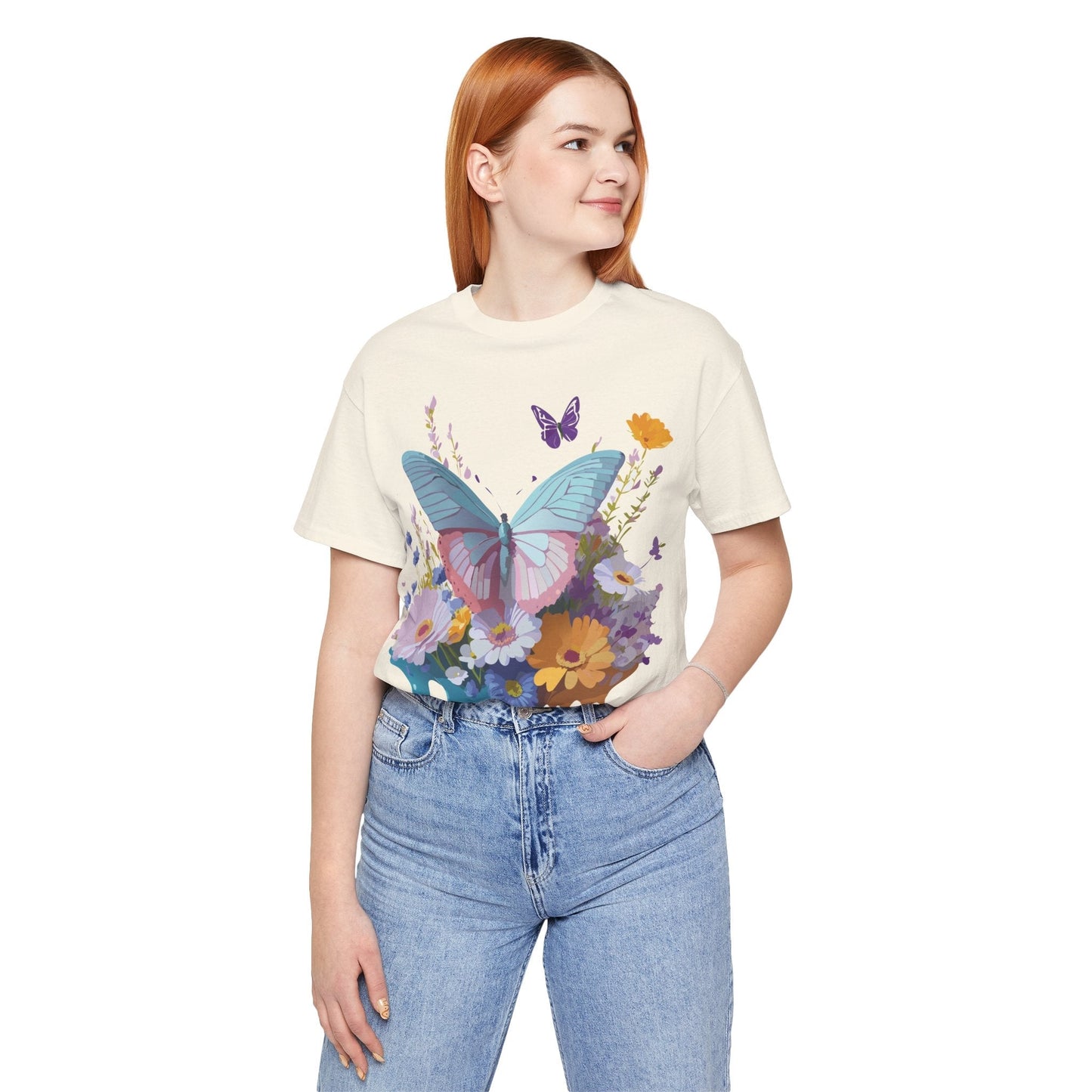 Butterfly Graphic Tee Unisex Short Sleeve Jersey Vintage Artwork Adelpha