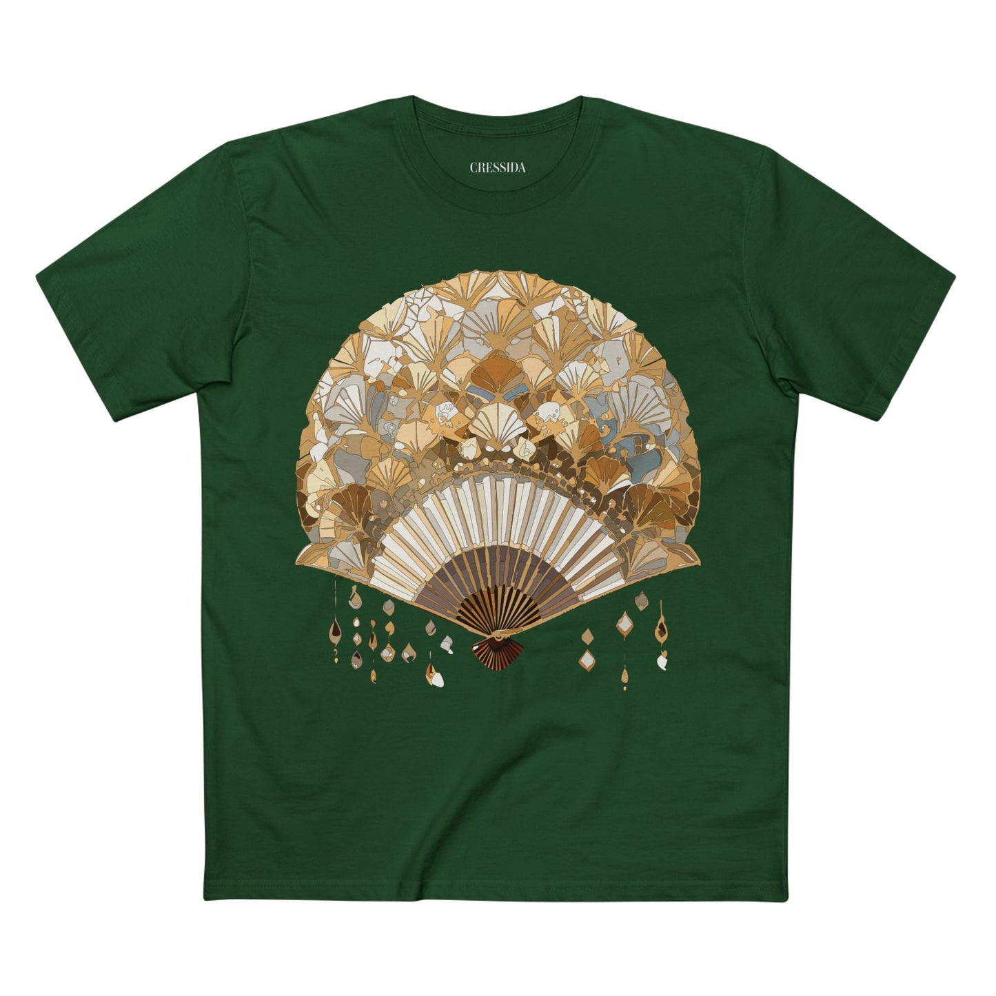 Antique Fan Graphic Design T-Shirt Unisex 100 Cotton Floral Carnival Artwork Tee 10