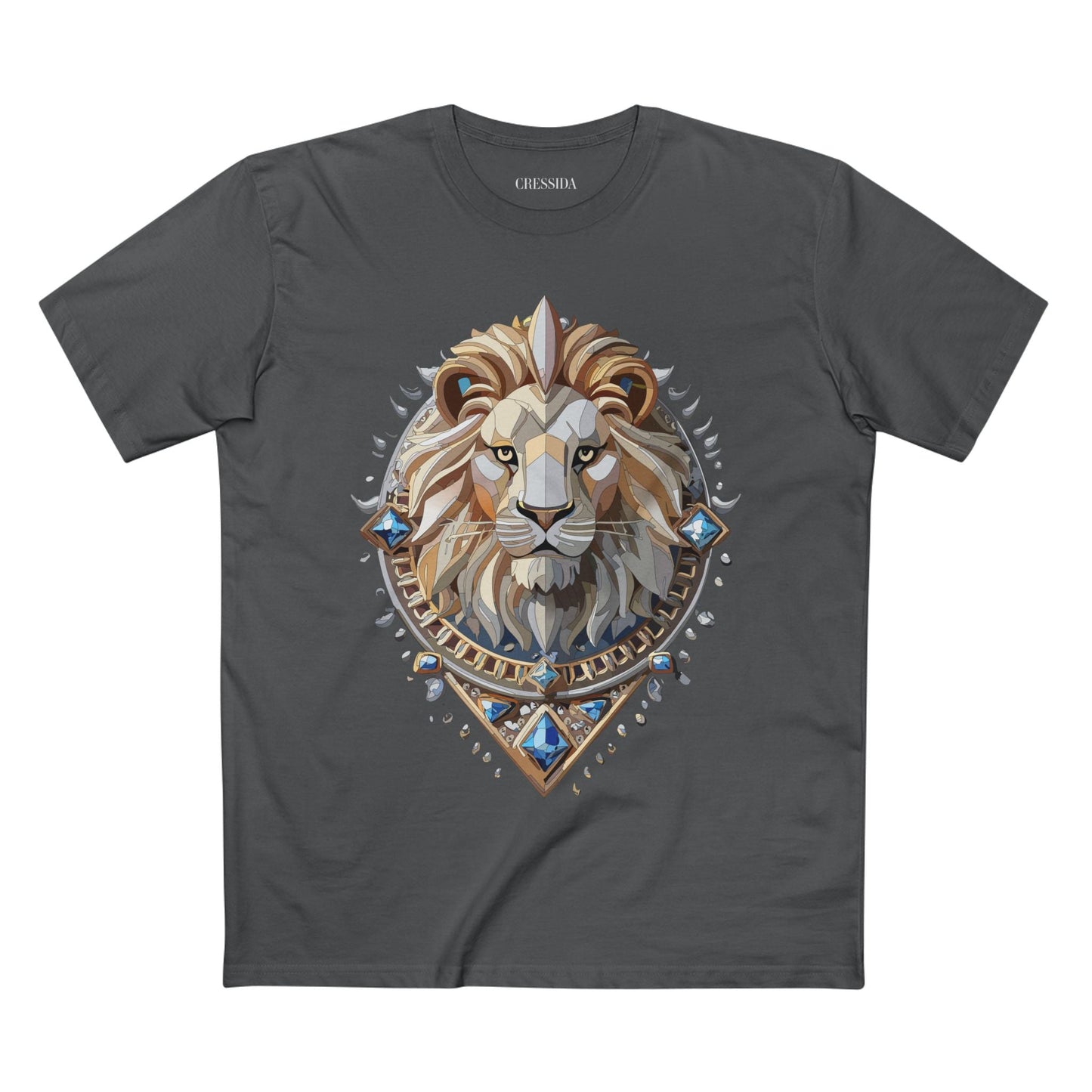 Lion Graphic Unisex 100 Cotton Tee With Unique Animal Golden Medallion Art Design 7