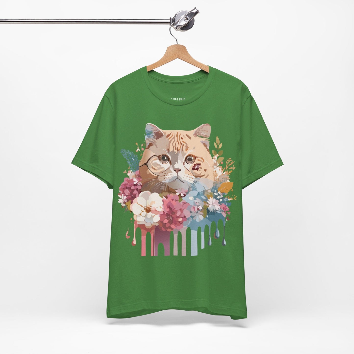 Cat Graphic Tee Unisex Short Sleeve Vintage Inspired Art Design Adelpha