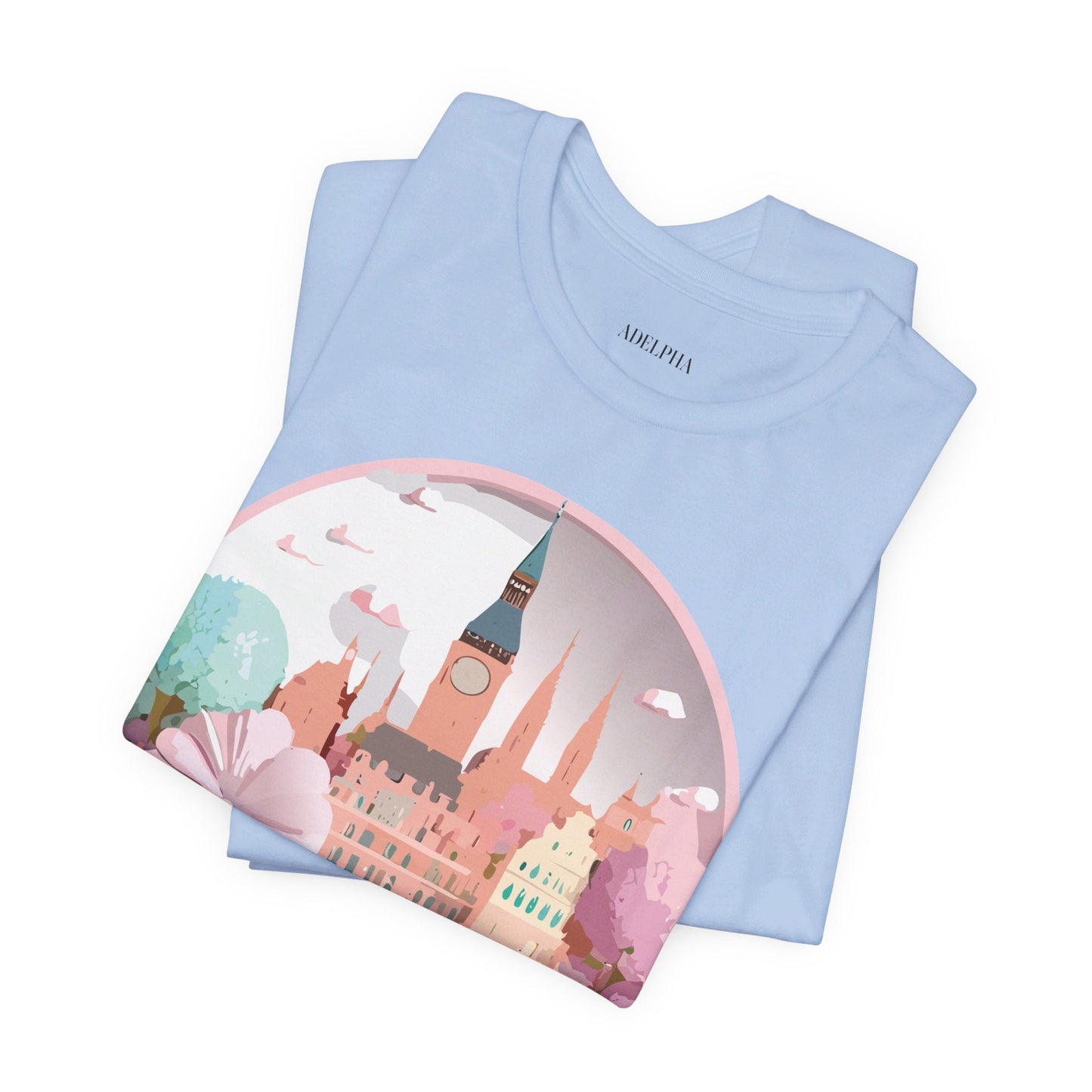 Prague Tourist Shirt Unisex Graphic Tee Featuring Vintage Inspired Art By Adelpha