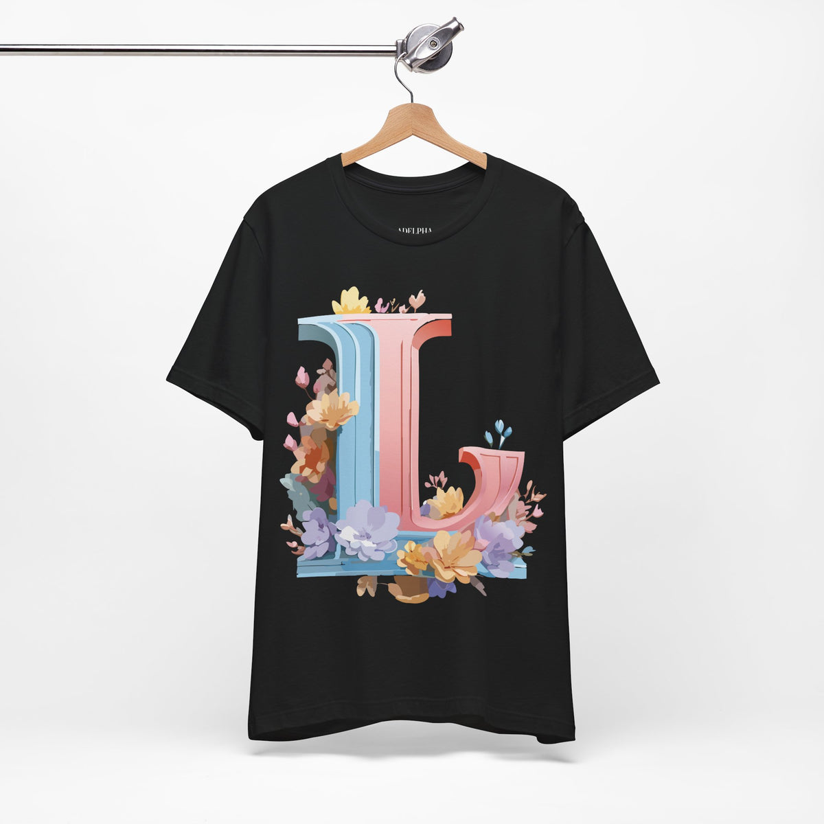 Letter L Graphic Unisex Cotton Bella+Canvas Tee with Art Letter Design