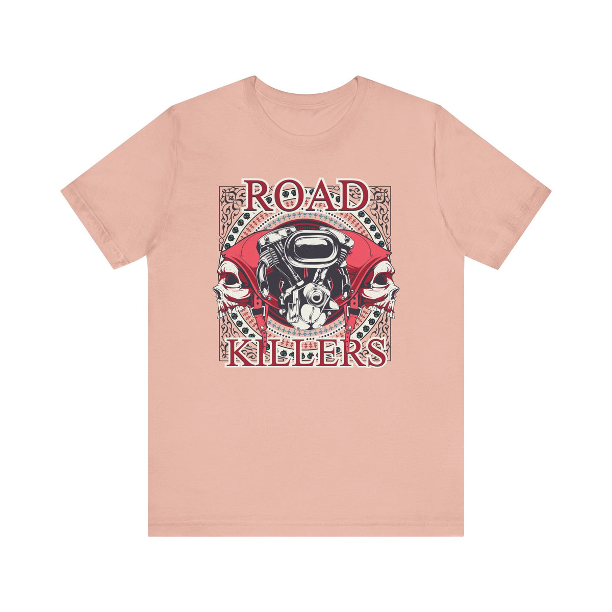 Dark Road Motorcycle Helmet Skull Tee Biker graphic Unisex Cotton t-shirt G-1
