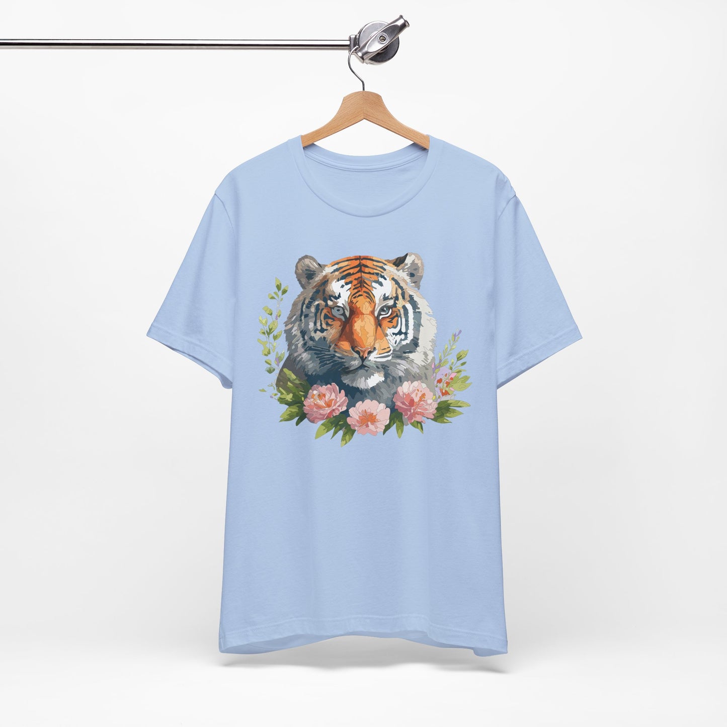 Floral Tiger Shirt, Animal Shirt, Tiger Tee, Unisex Tee, Floral T-shirt, T-Shirt with Animal