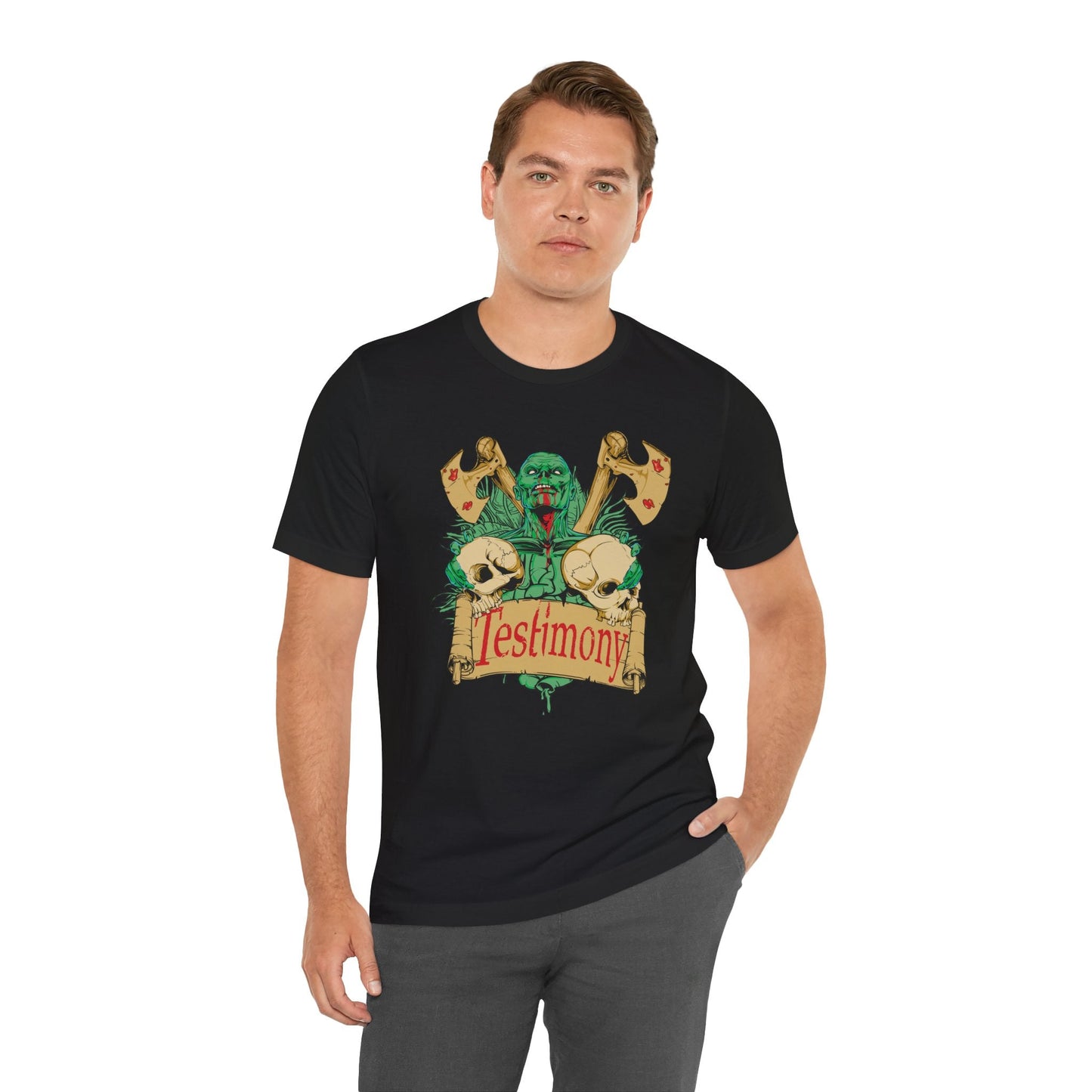 Cthulhu Skull Axes Testimony Tee Lovecraft Horror Mythos Shirt Art-42