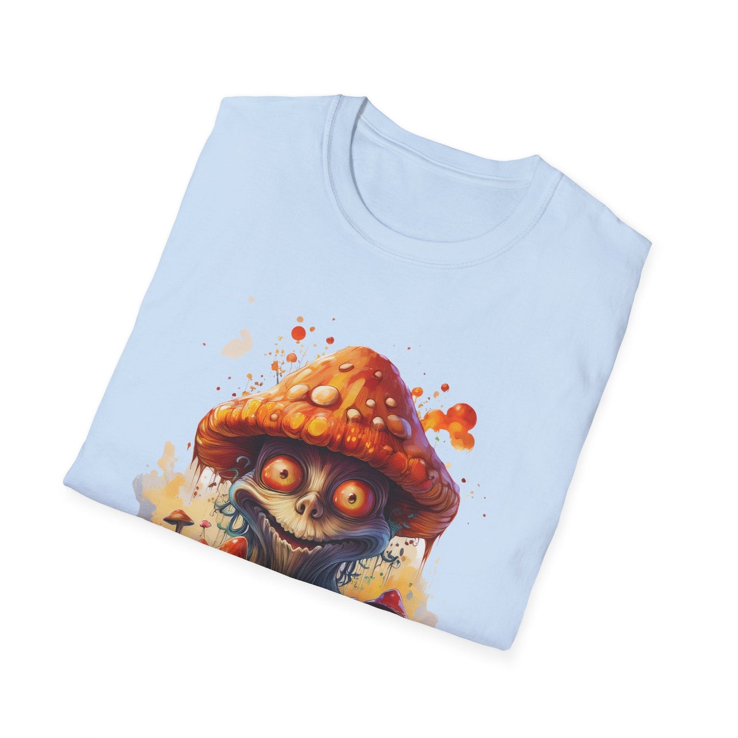 Funny Mashroom Tee Shirt Unisex Softstyle Cotton Art Design with Fungus Graphic Artwork Theme