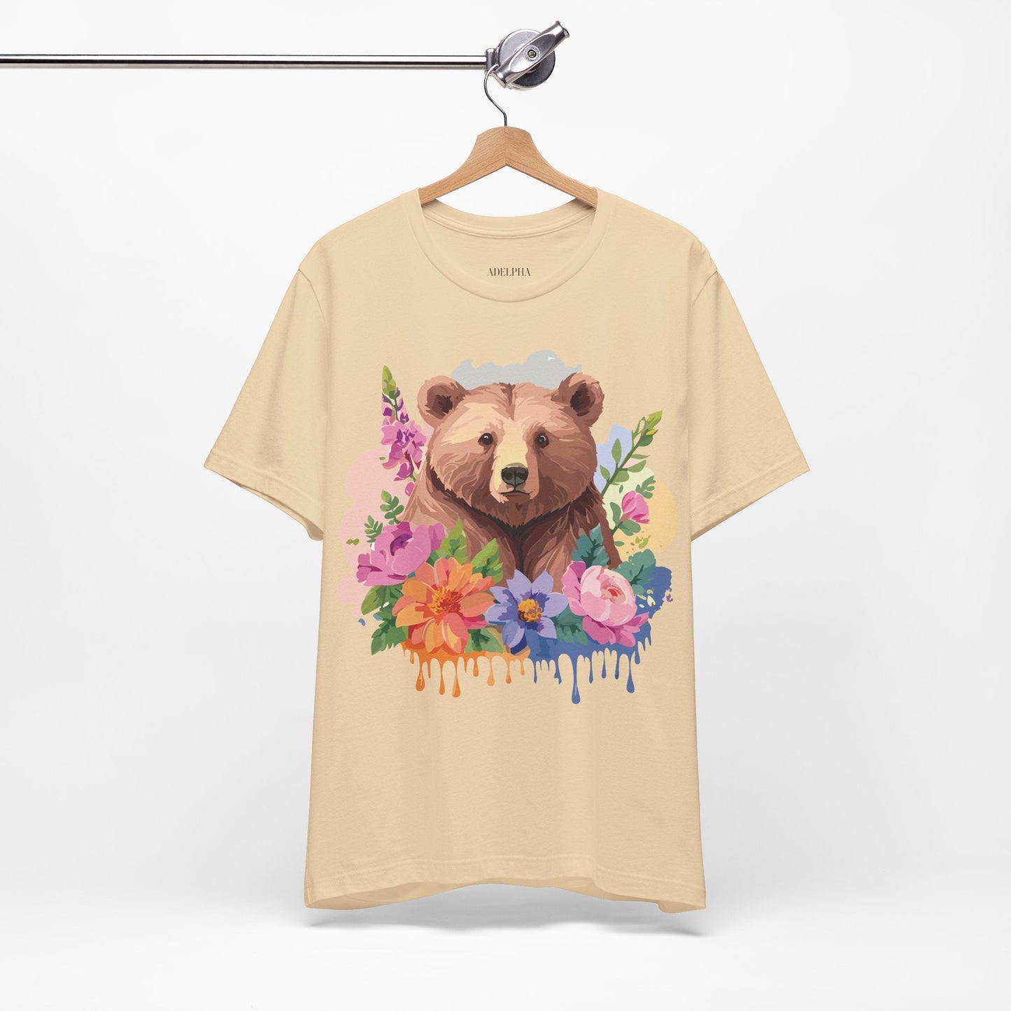 Adelpha Bear Graphic Tee Unisex Short Sleeve Art Design Vintage Inspired