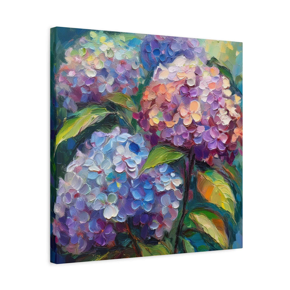 Hydrangeas Print Canvas, Flowers Oil Paint Print 20x20, 24x24, 30x30, 32x32, 36x36, Floral Art Design Print Non-Frame MC-27
