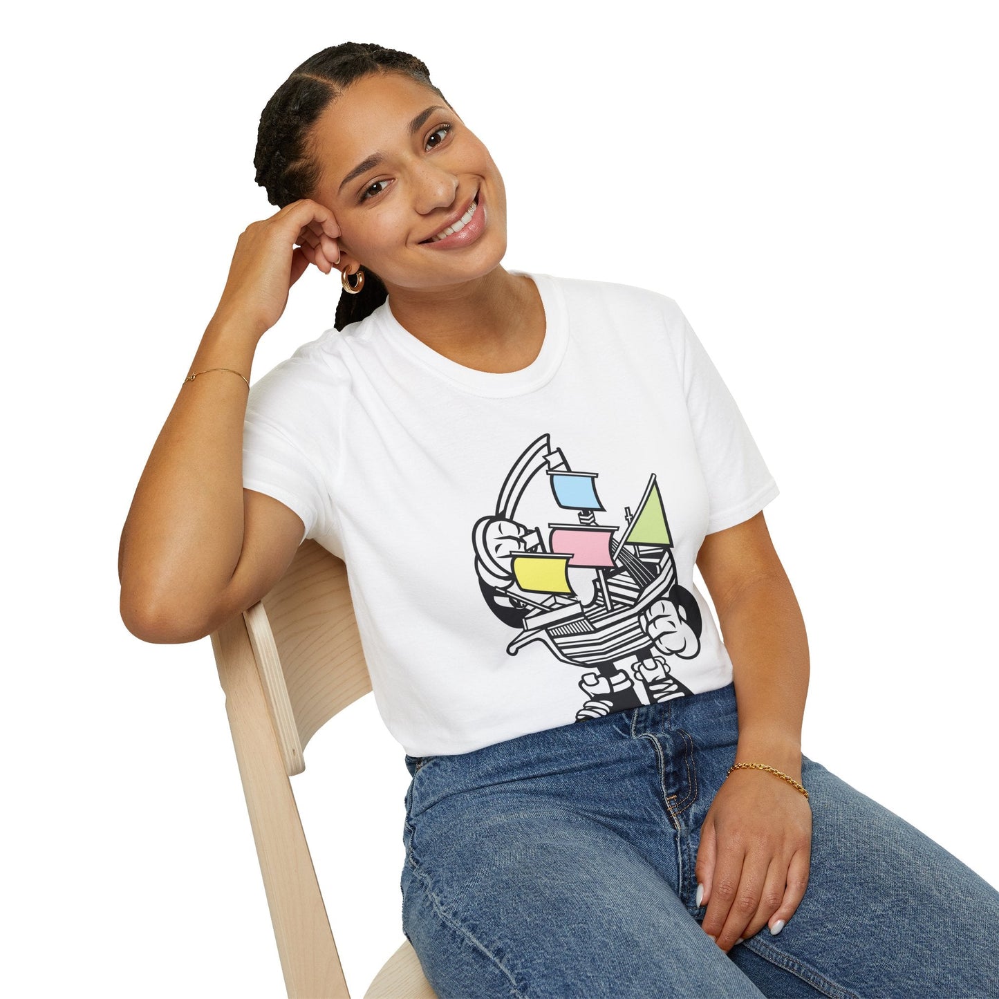 Cartoon T Shirt Animation Tee Funny Unisex Gildan Softstyle 64000 Short Sleeve Cotton