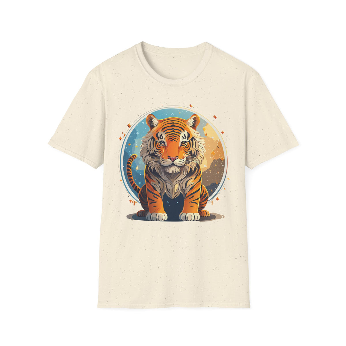 Vintage Tiger Illustration T-Shirt | Retro Sunset Tiger Print