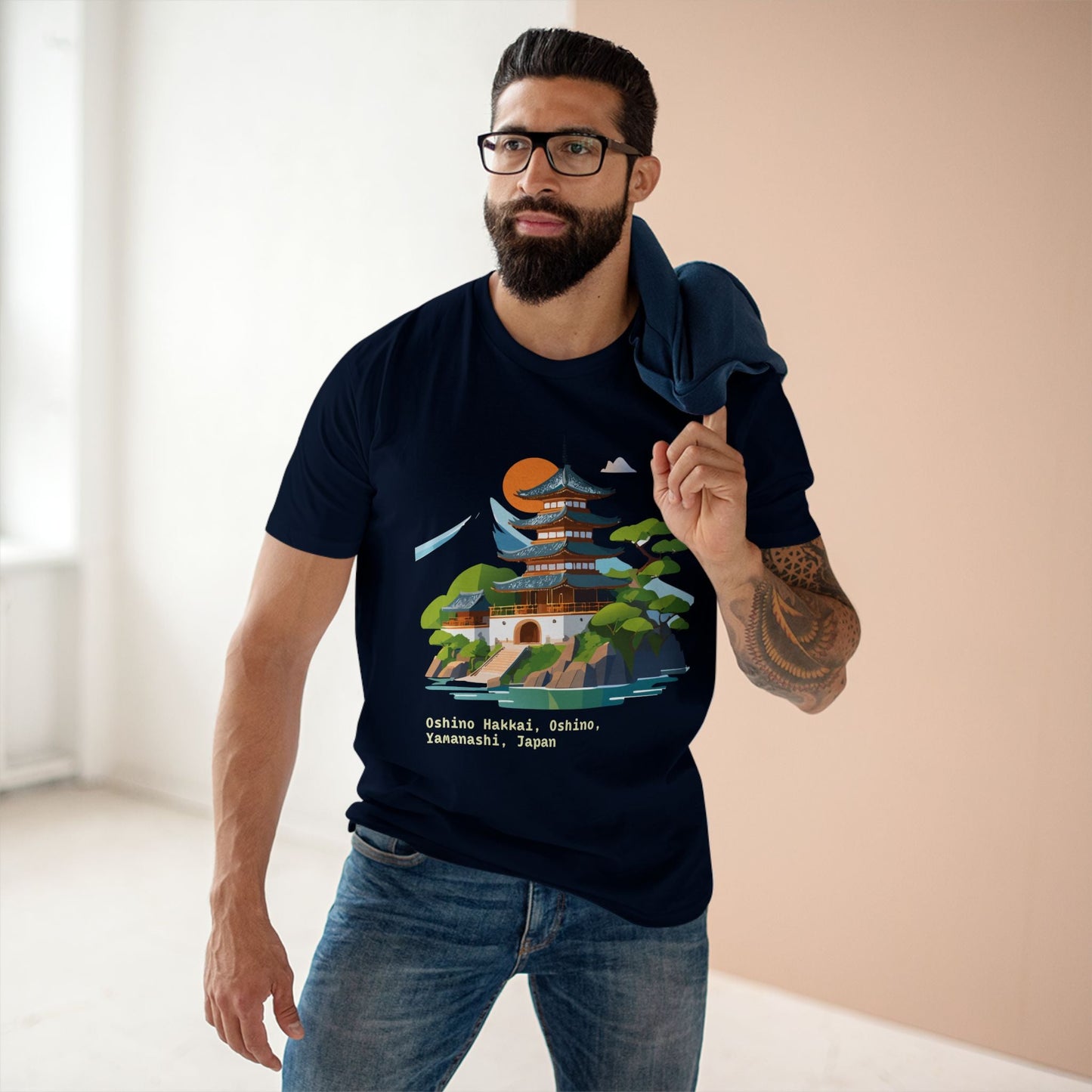 Japan Travel Shirt Unisex Cotton Tee With Original Art Design From Retro2Nova Collection