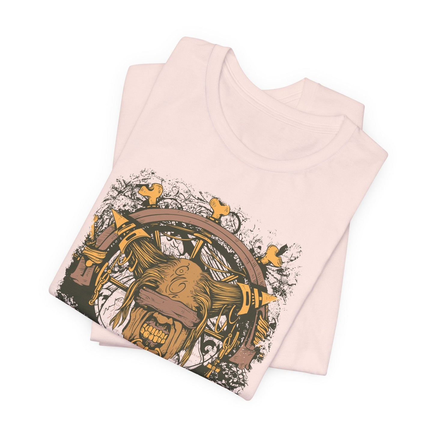Skull Nordic Warrior Graphic Unisex Cotton T-Shirt r12
