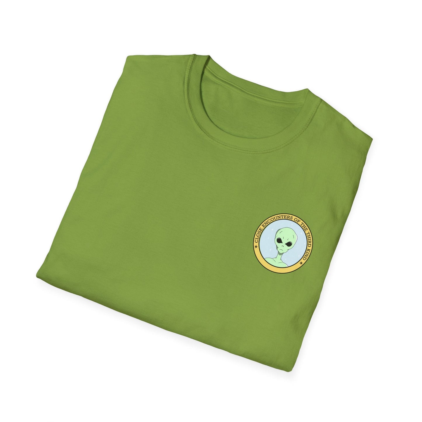 Alien Badge TShirt  Small Chest Logo I Believe Retro Space Tee
