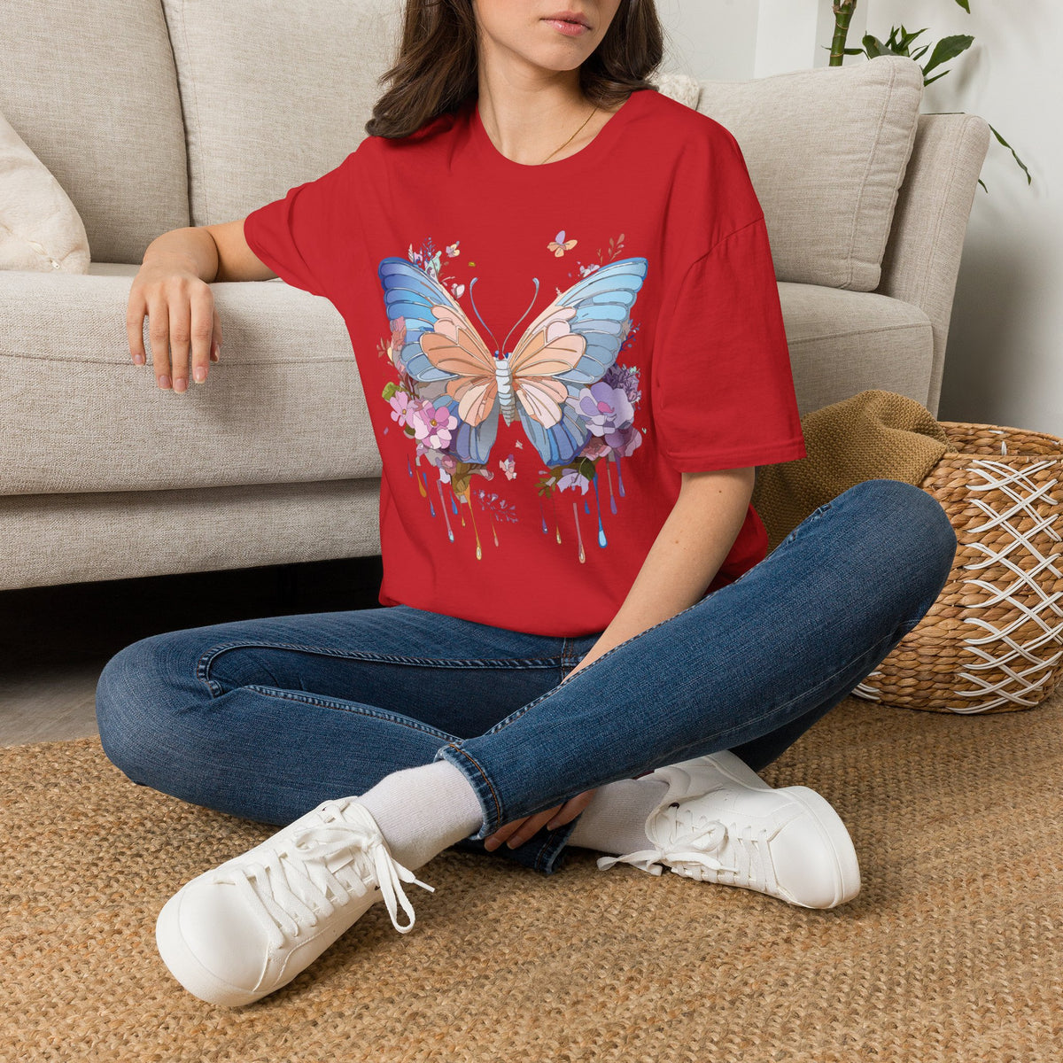 Butterfly Watercolor Tee — Pastel Floral Wings Graphic Tee Unisex 100 Cotton Gildan T-Shirt