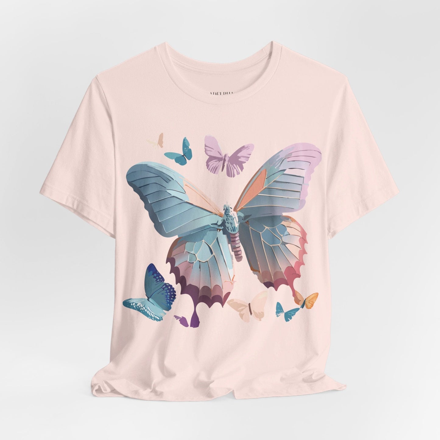 Butterfly Graphic Short Sleeve Tee Unisex Vintage Art Shirt By Adelpha