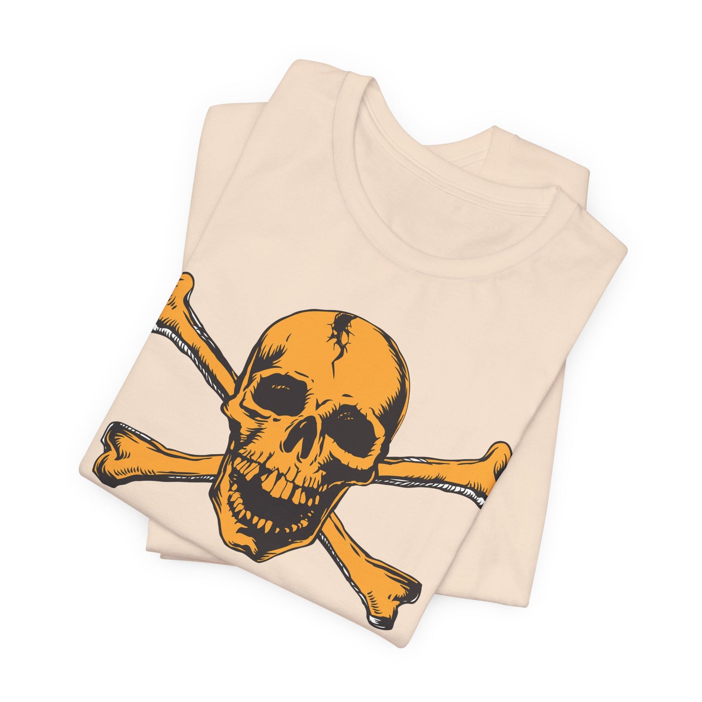 Orange Skull Graphic Design Tee, Skull Shirt, Vintage Tees, Art Design T-Shirt, Vintage Graphic Tee, Art Shirts with Skulls
