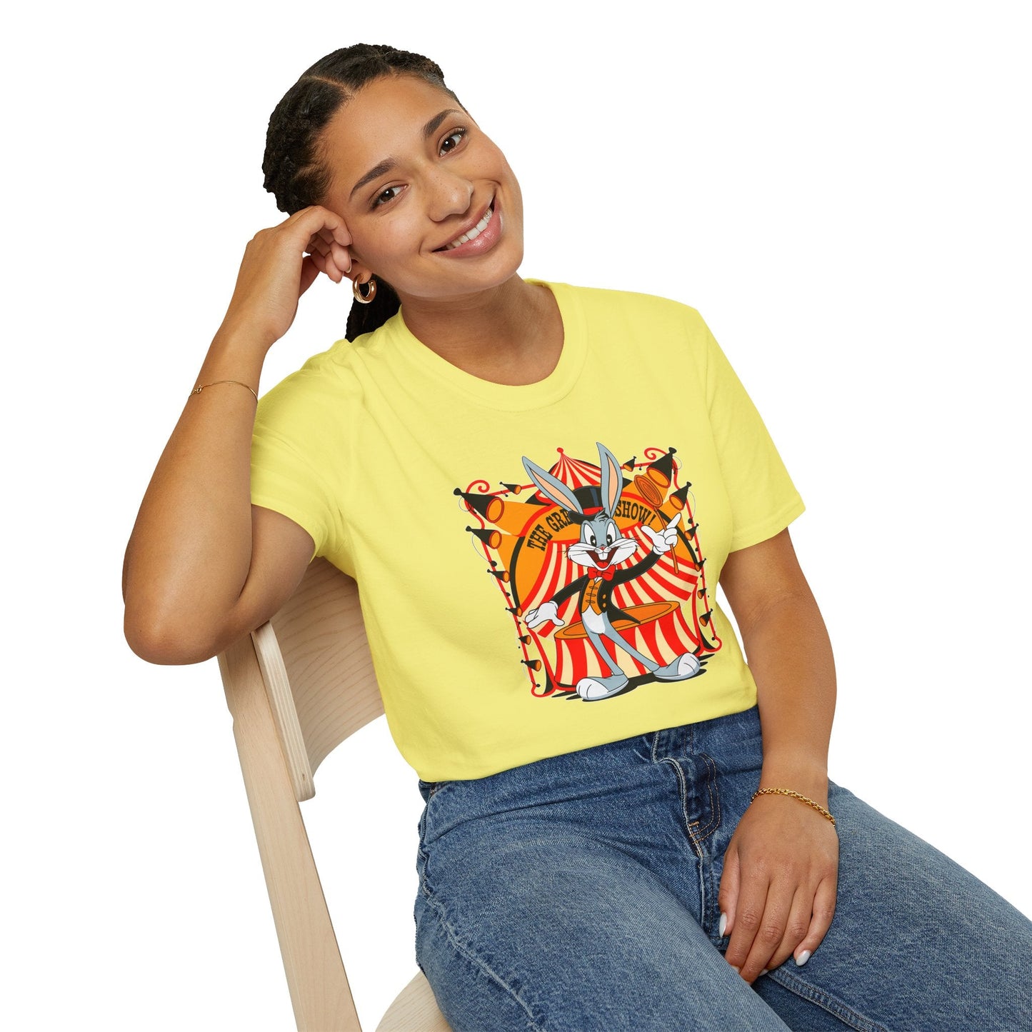 Bugs Bunny Unisex Shirt Gildan Softstyle Tee Cartoon Graphic Design 100 Percent Cotton