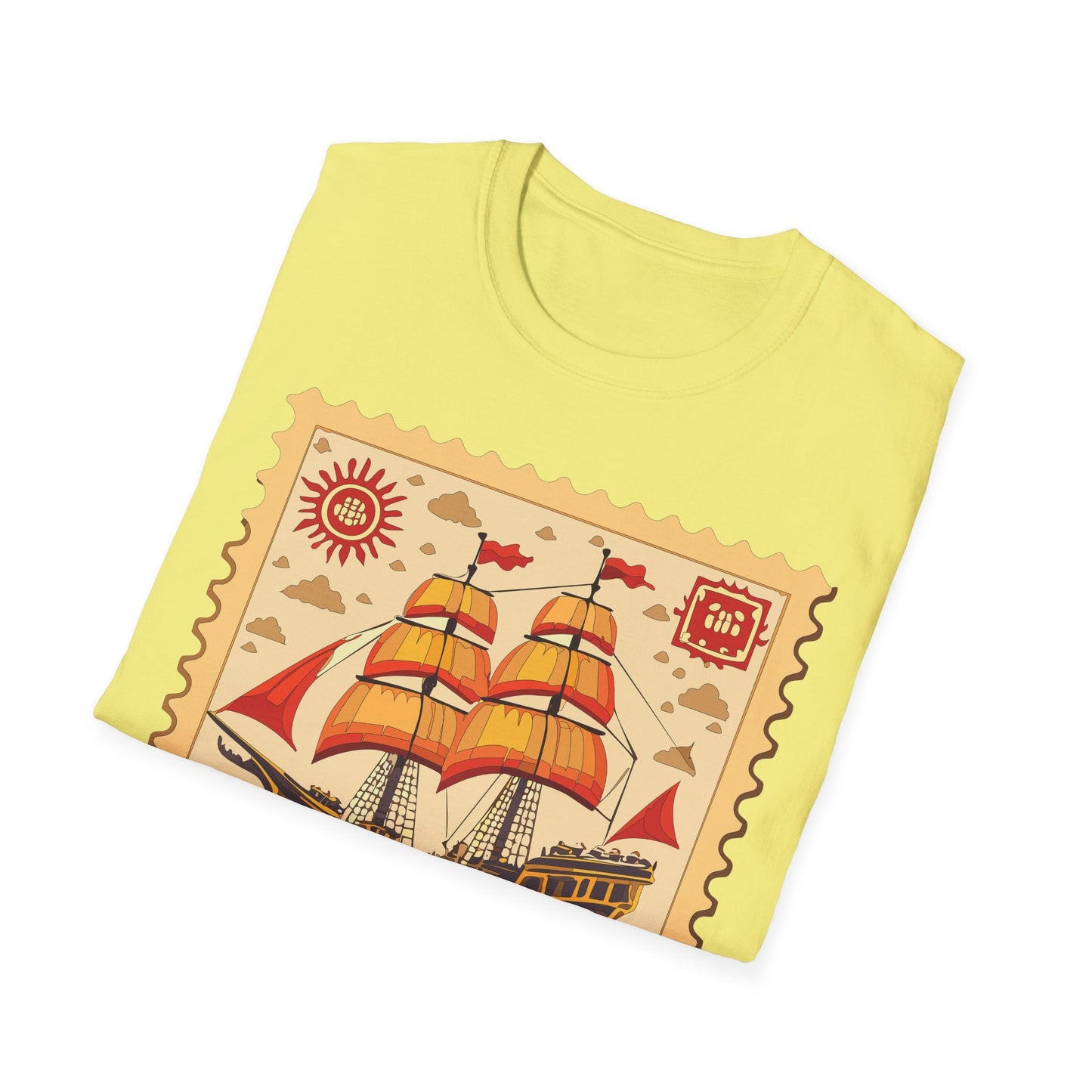 Ship T Shirts Frigate Vessel Tee Unisex Softstyle Gildan 64000 100 Percent Ring Spun Cotton