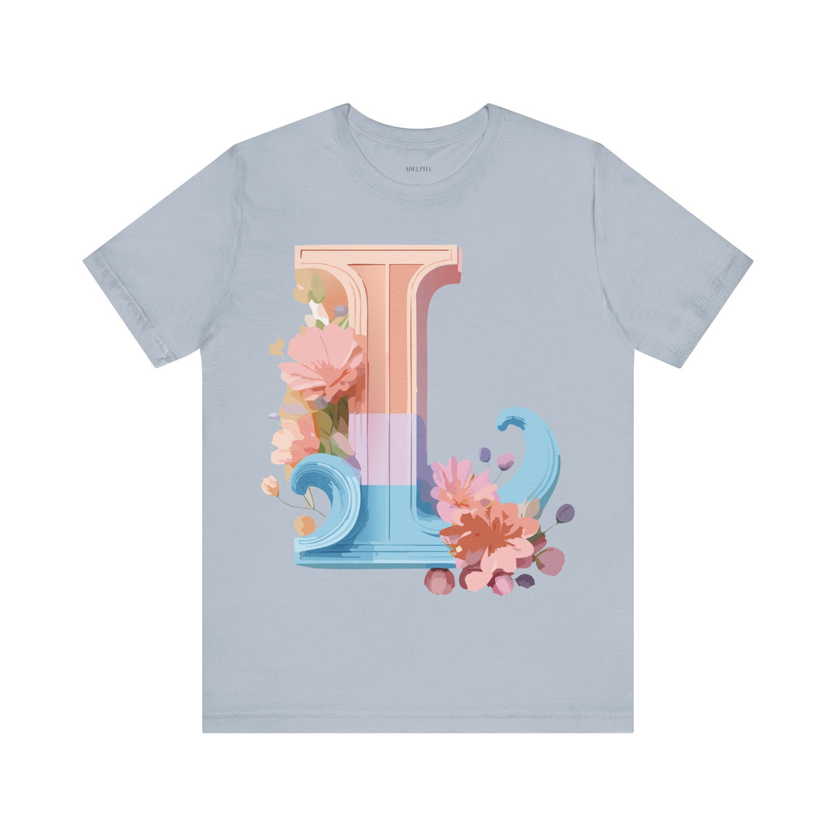 Letter L Graphic Unisex Cotton Bella+Canvas Tee with Art Letter Design