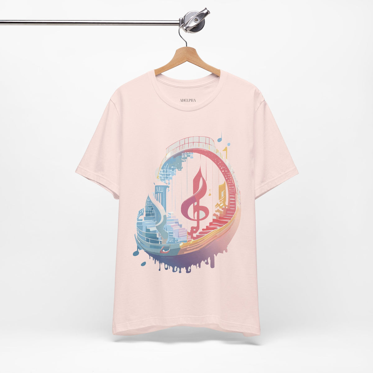 Music Graphic Unisex Cotton Bella+Canvas Tee with Art Design n178